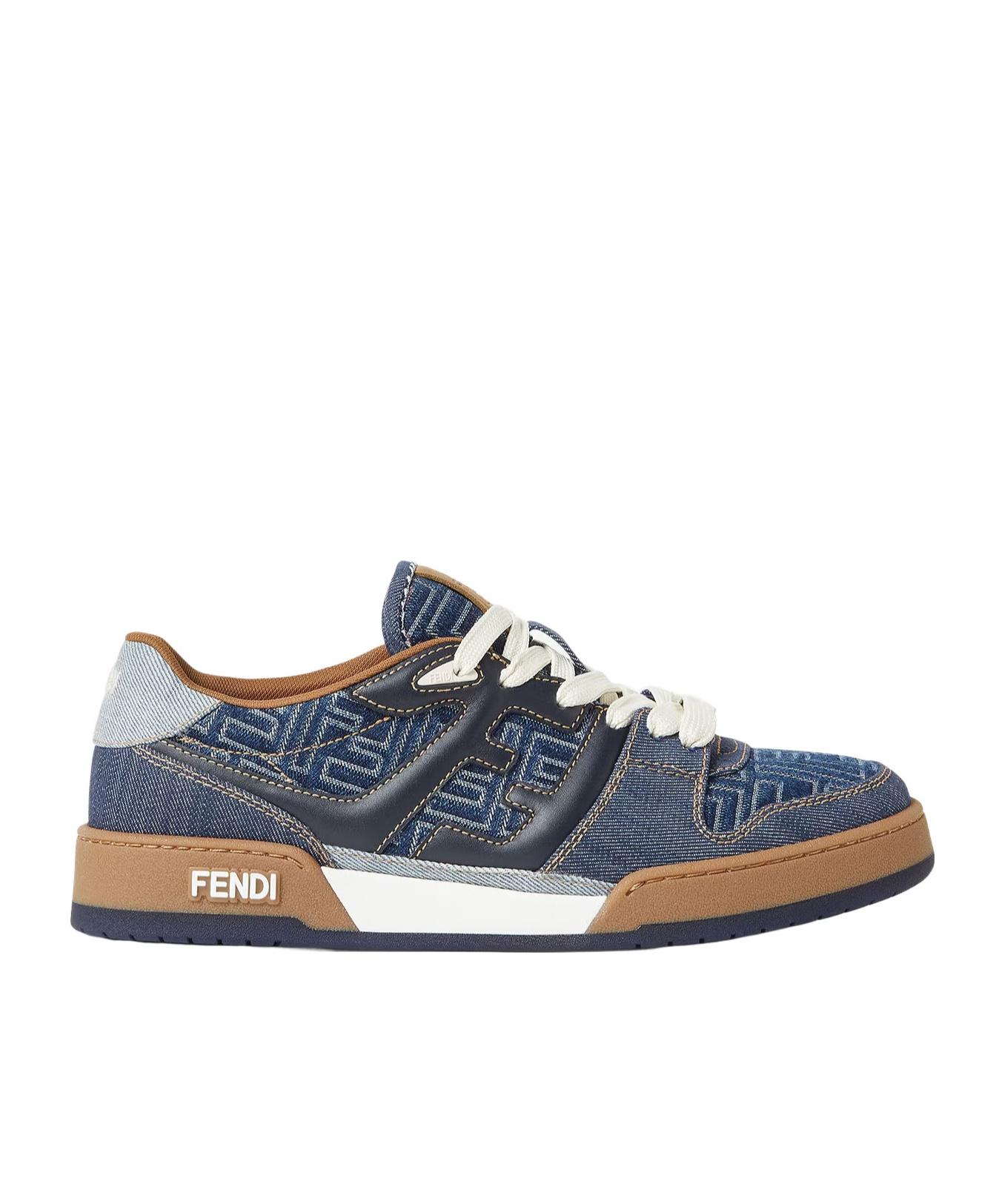 Fendi Blue Ff Jacquard Low-tops