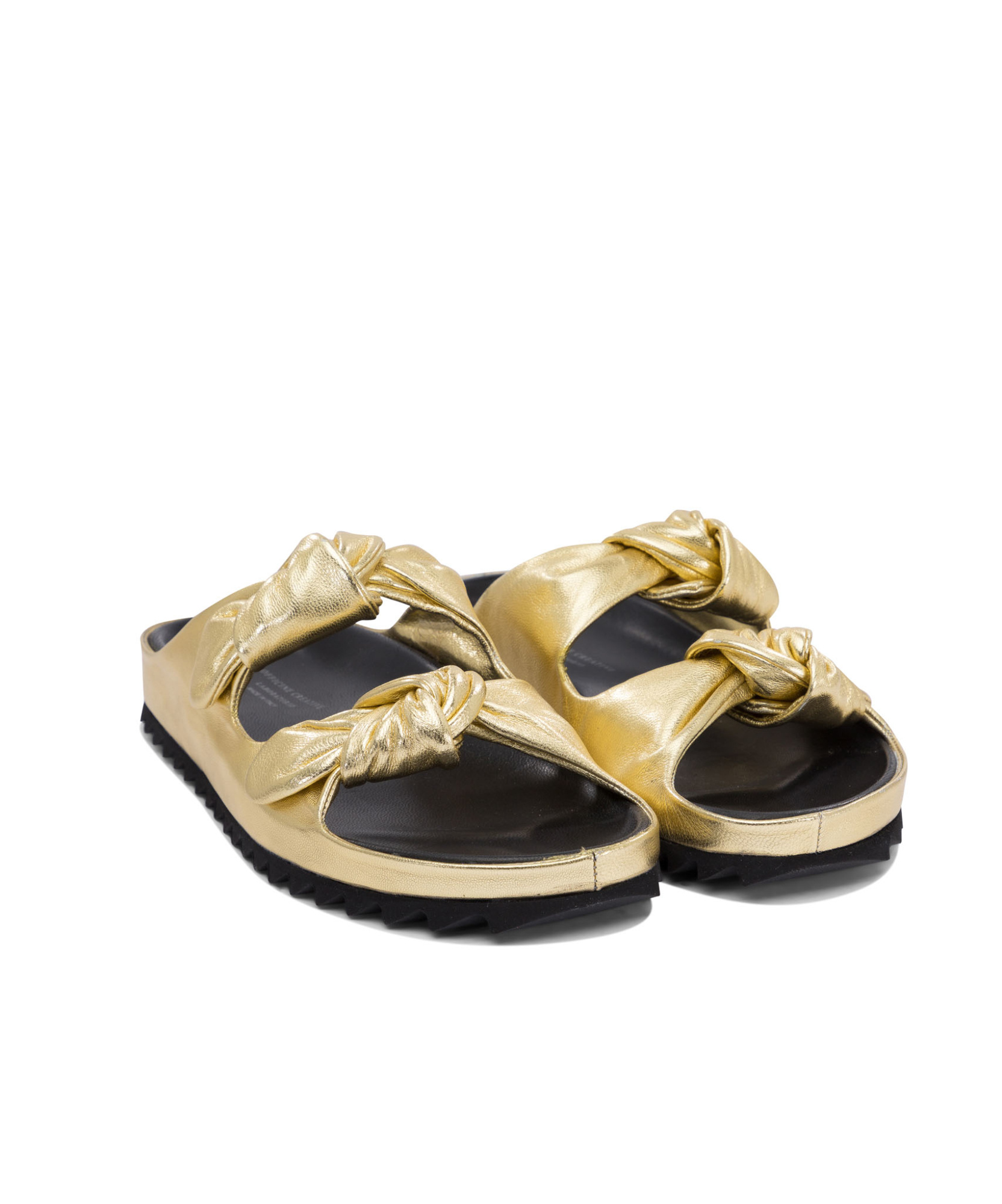 Officine Creative Knotted Double-strap Sandals In Nude