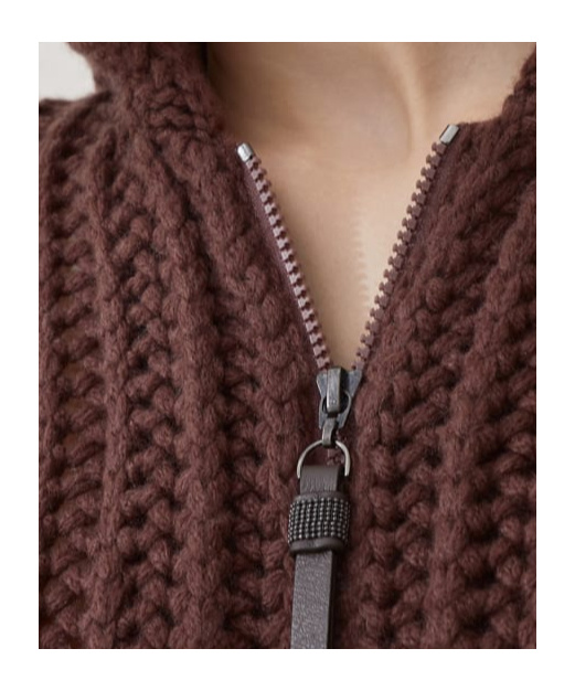 Brunello Cucinelli Open-knit Cardigan In Brown