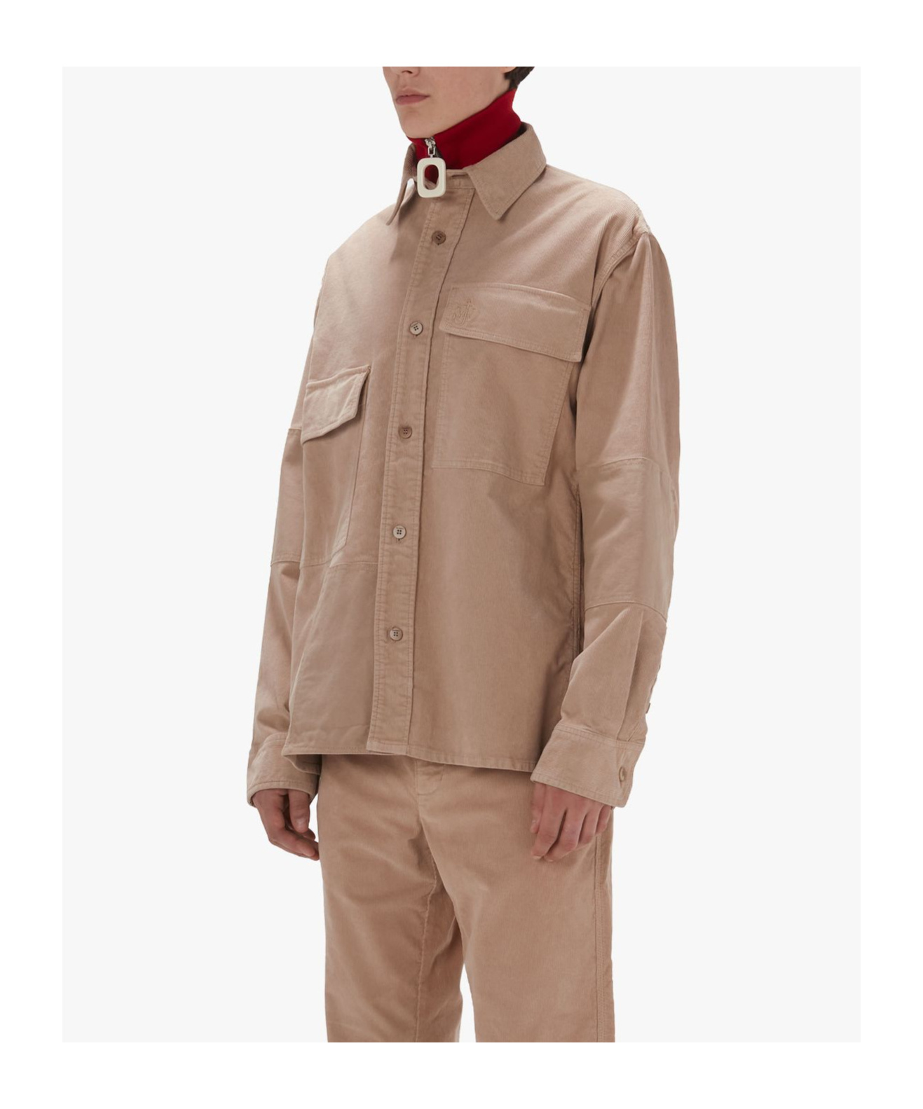 Jw Anderson Patchwork Overshirt In Brown