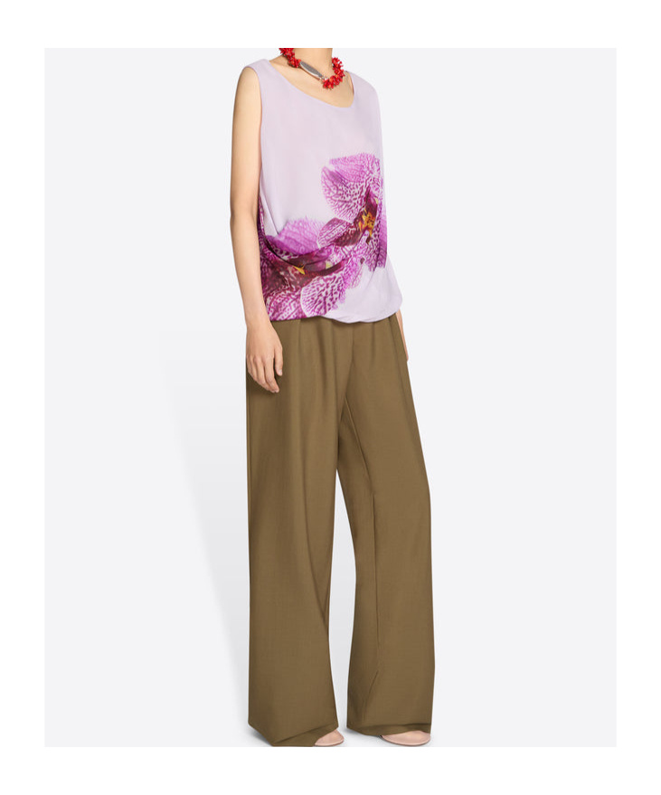 Dries Van Noten Silk Tank Top In Purple-red
