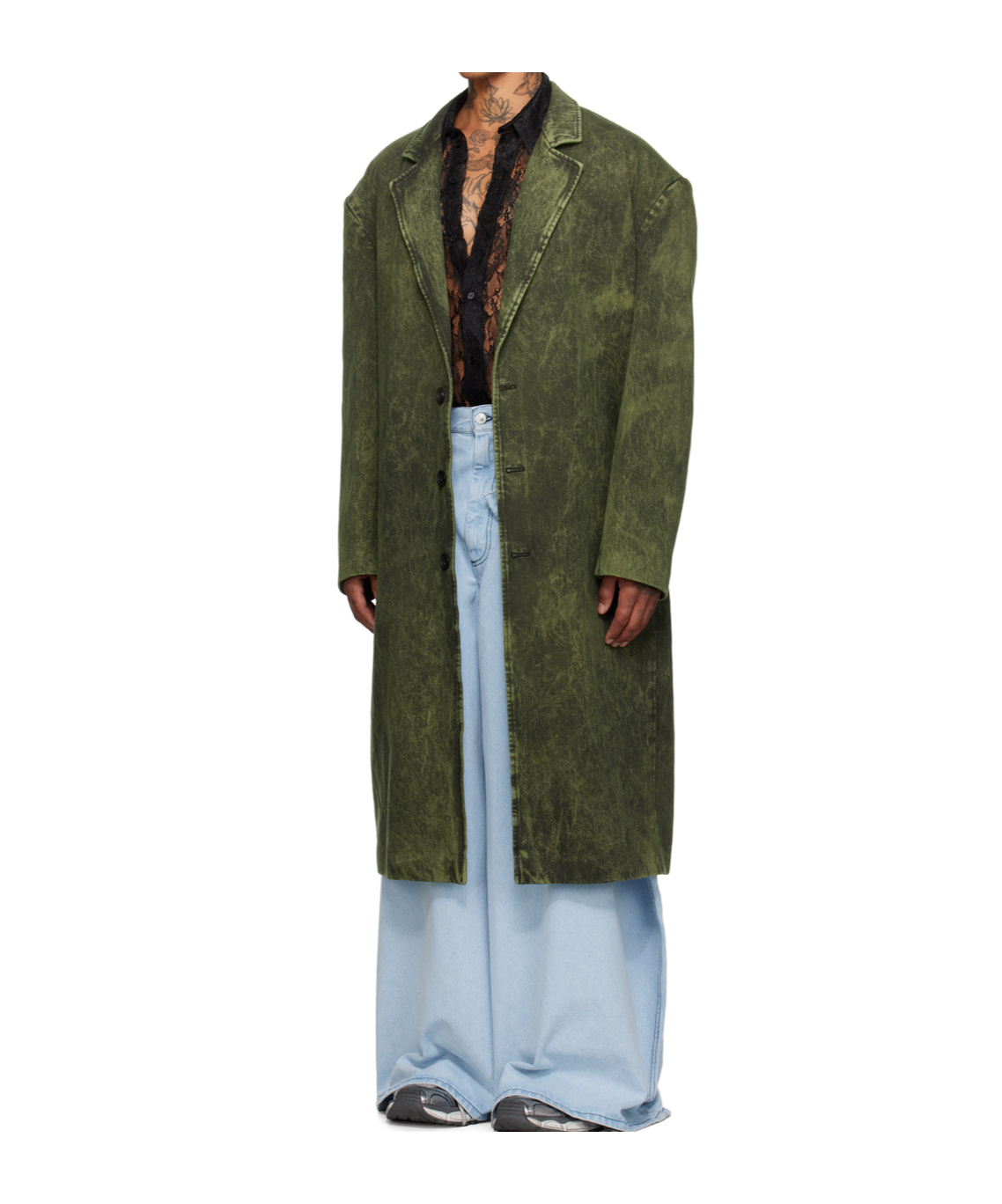 Lu'u Dan Crombie Coat In Green