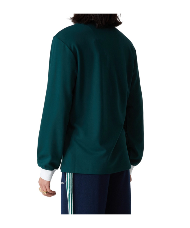 Casablanca Green Polo Shirt With Classic Collar And Logo Lettering On The Front In Green