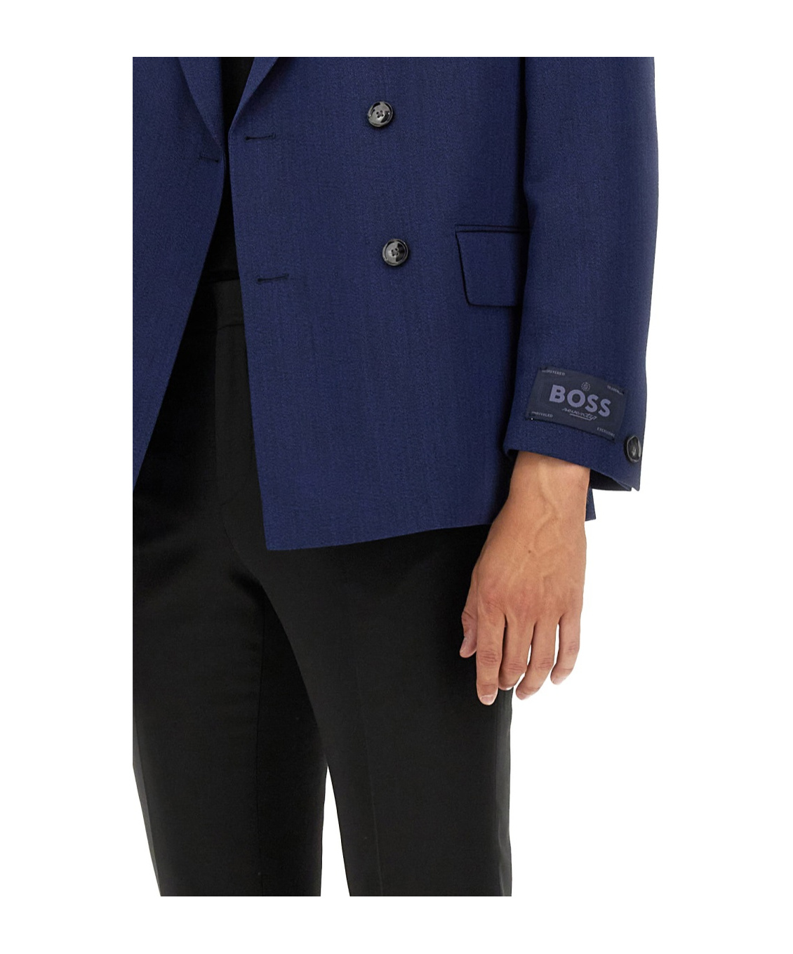 Hugo Boss Double-breasted Jacket In Black