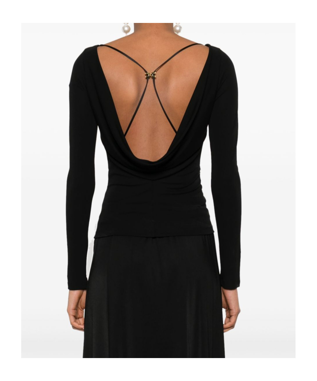 Shop Elisabetta Franchi Draped Top In Black