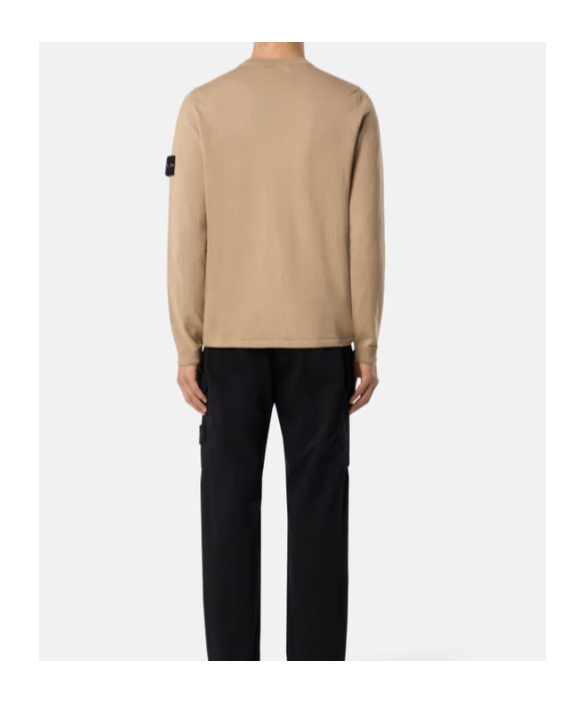 Stone Island Beige Full Rib Rws Wool Sweater In Nude