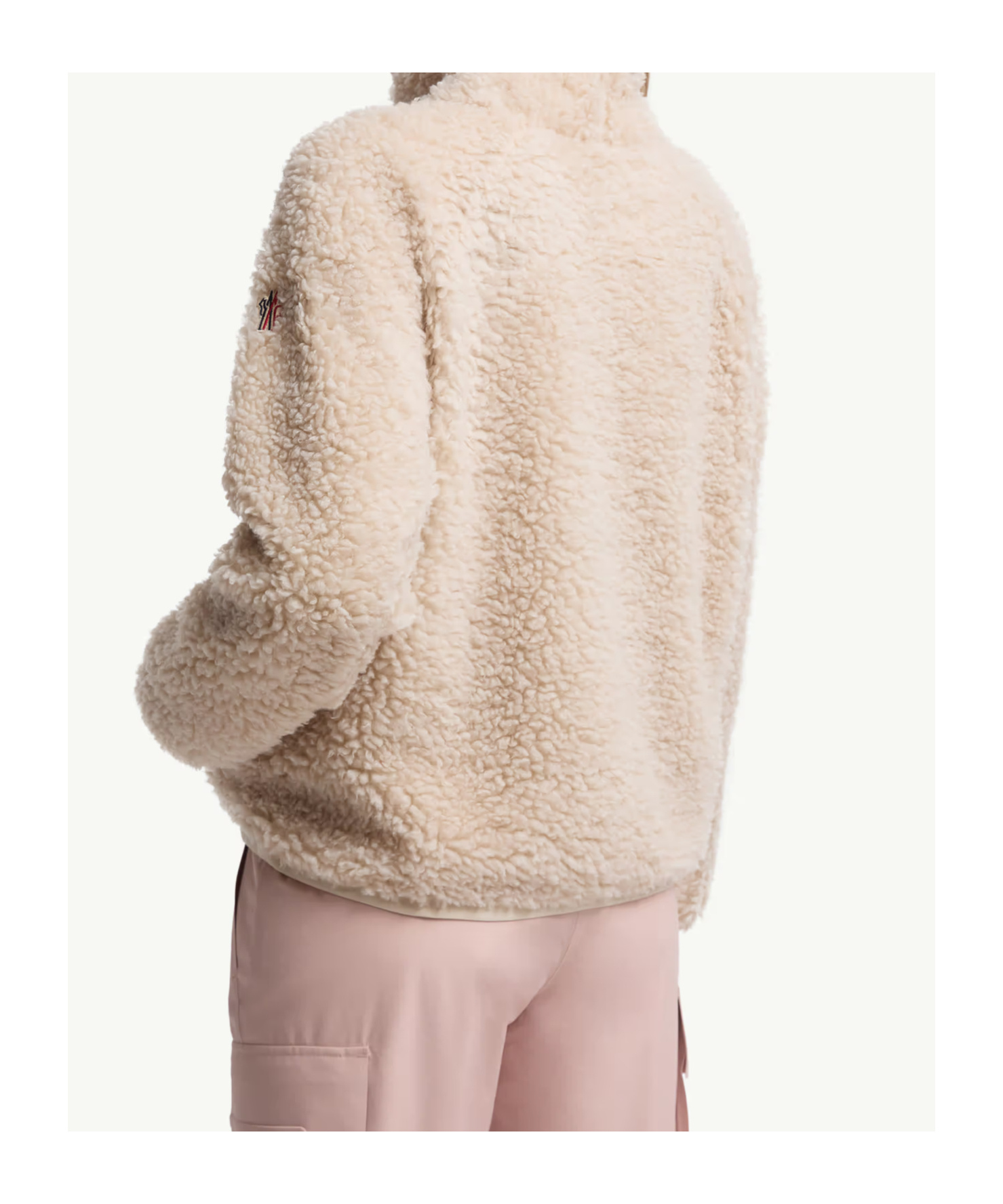Moncler Teddy Turtleneck Sweatshirt In Neutral