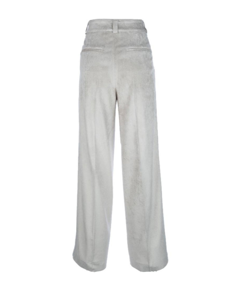 Peserico Pleated Zipper Casual Pants In Gray