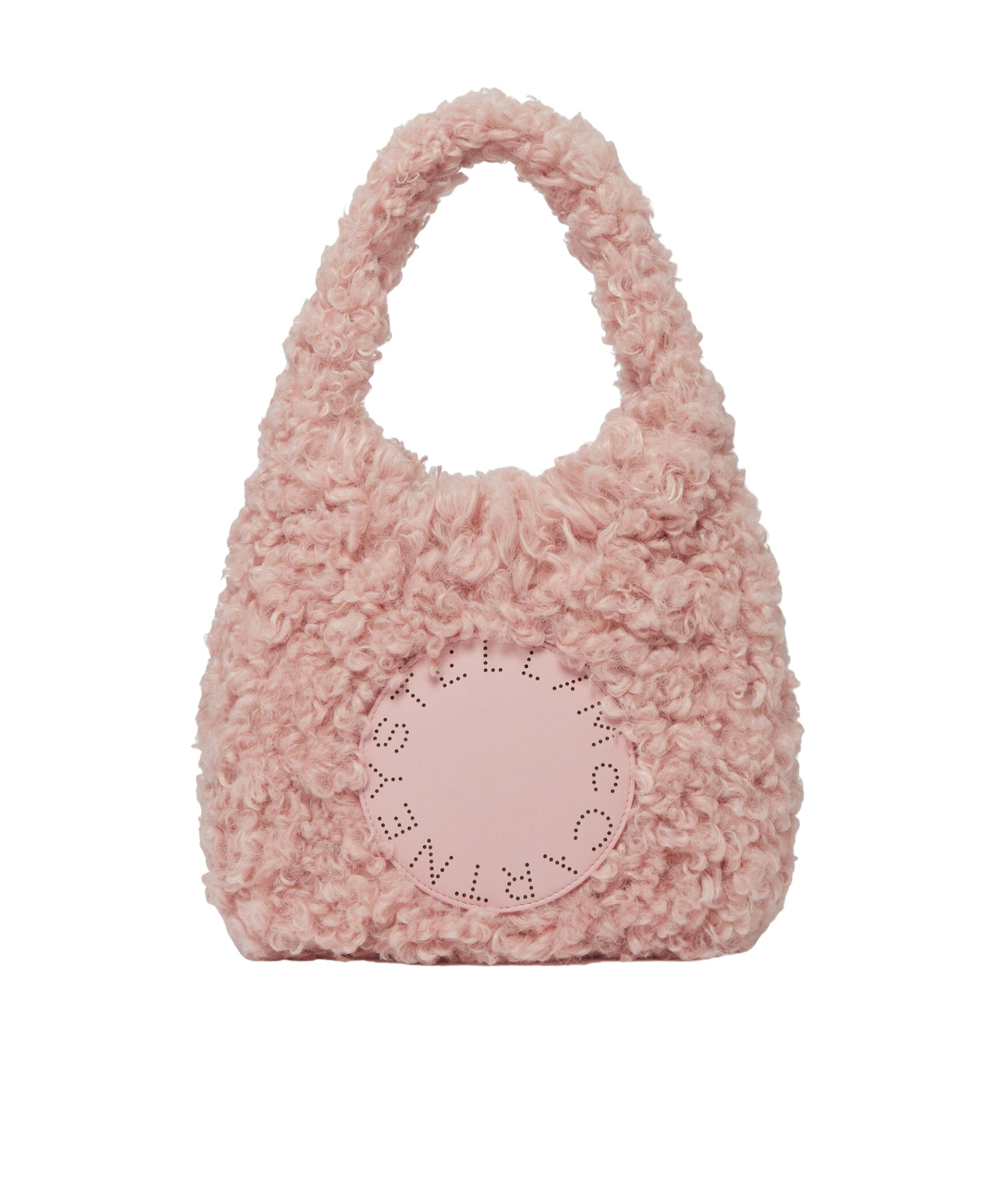 Stella Mccartney Logo Plush Teddy Bear Small Handbag In Nude