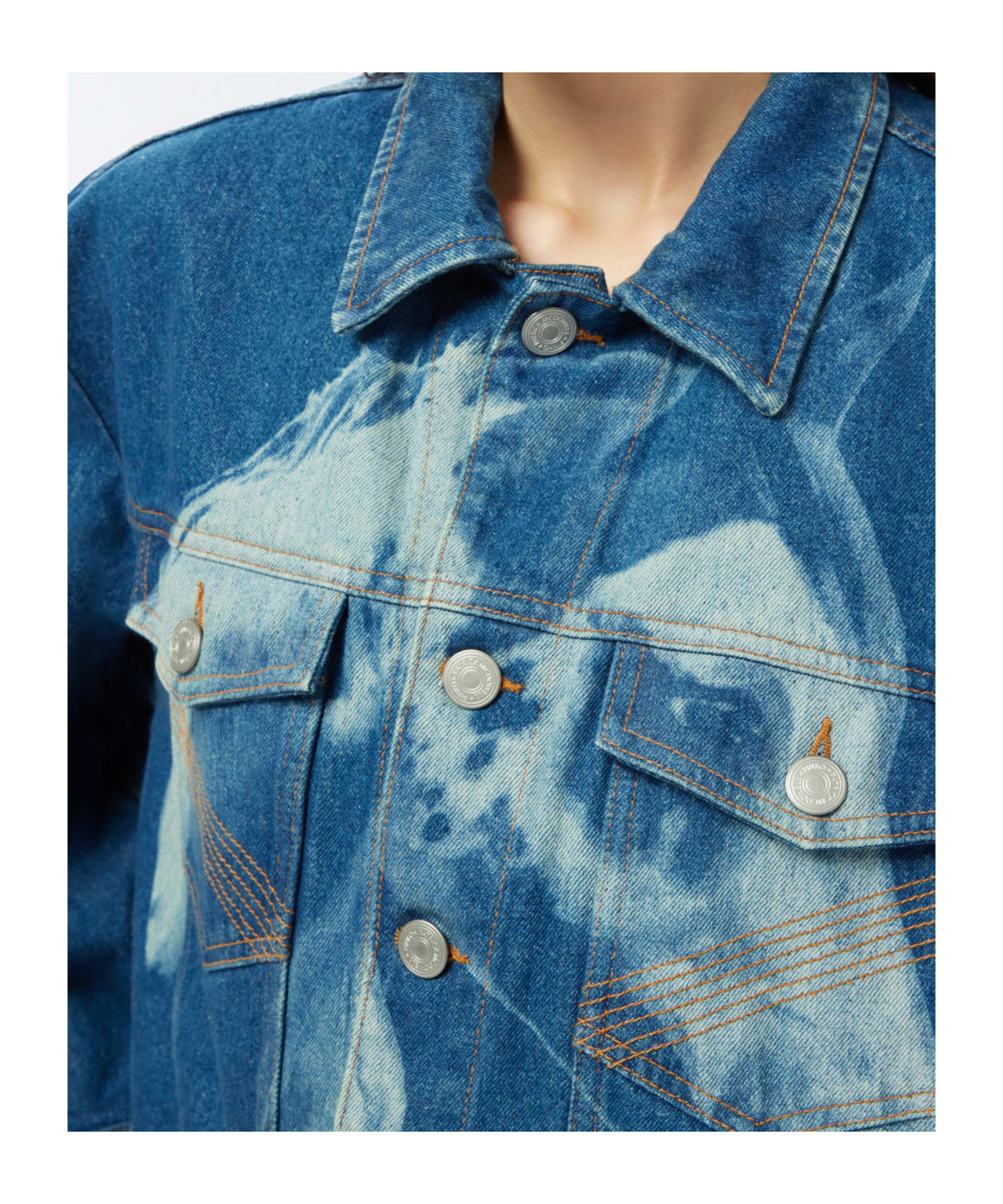 Pinko Jeansjacke Mit Pferde-print In Dark Blue