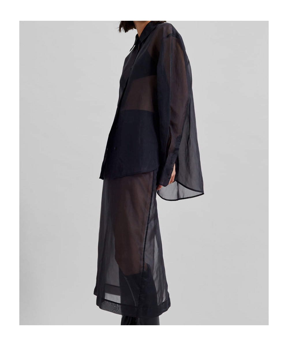 THE FRANKIE SHOP PERI SHEER SHIRT - BLACK