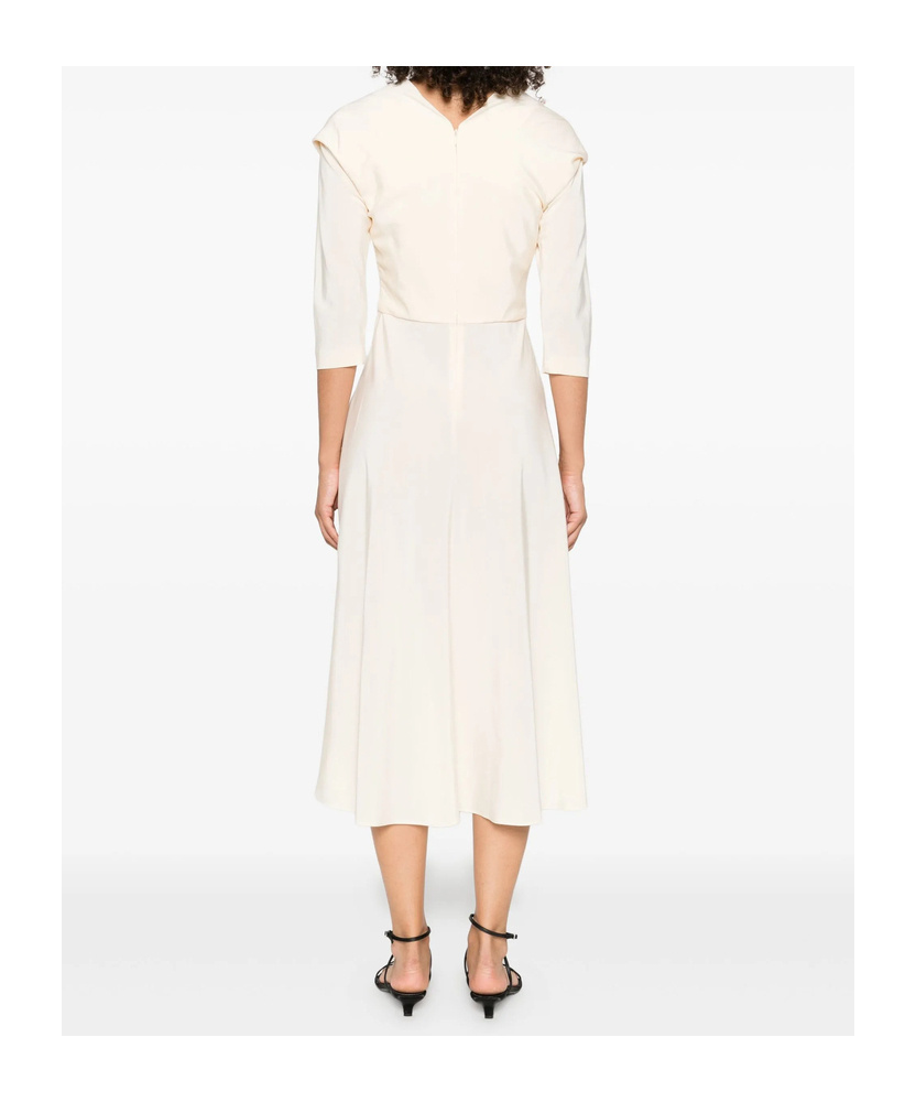 Alberta Ferretti Stretch-silk Midi Dress In White