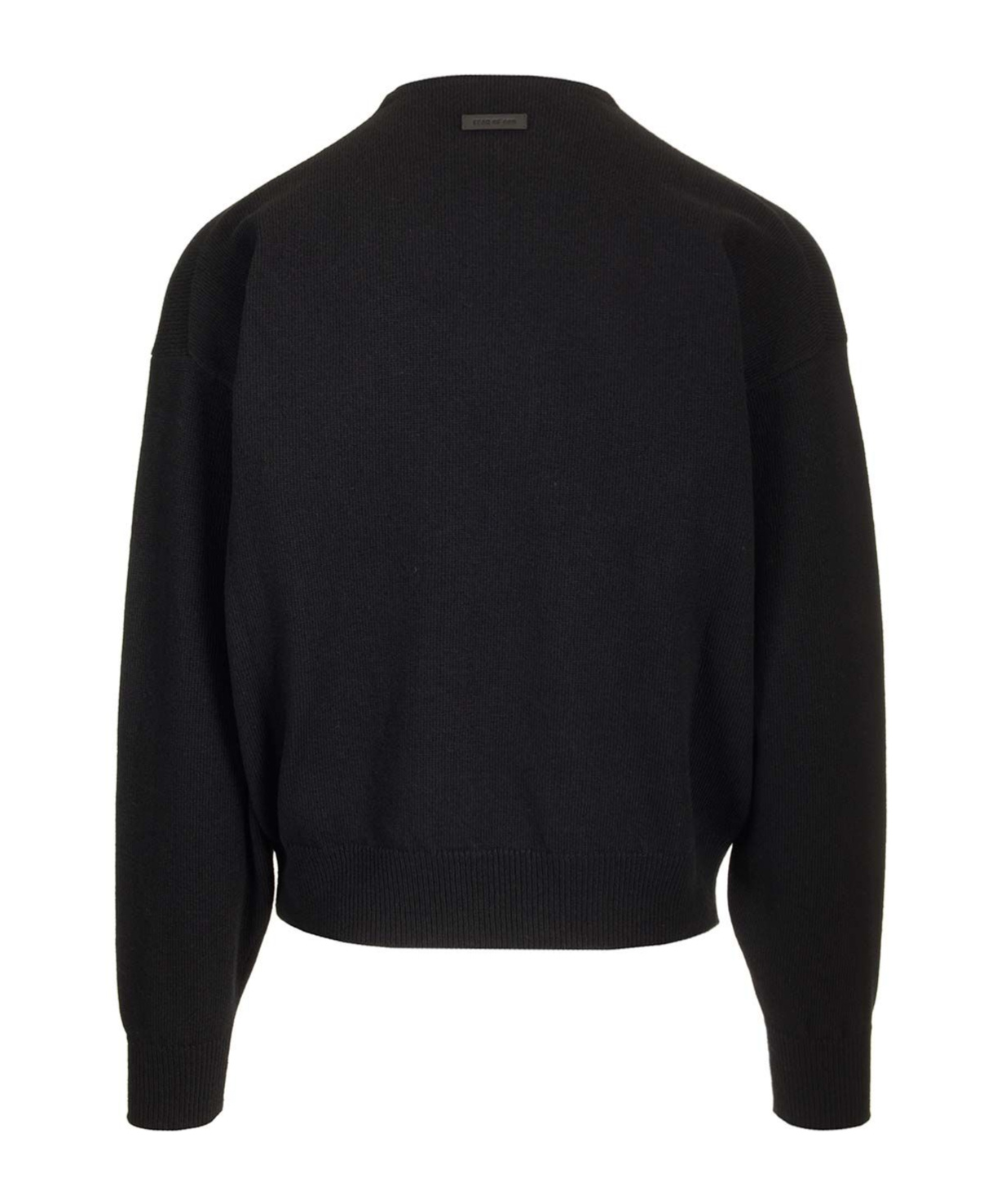 Shop Fear Of God Fine-knit Crew-neck Sweater In Black