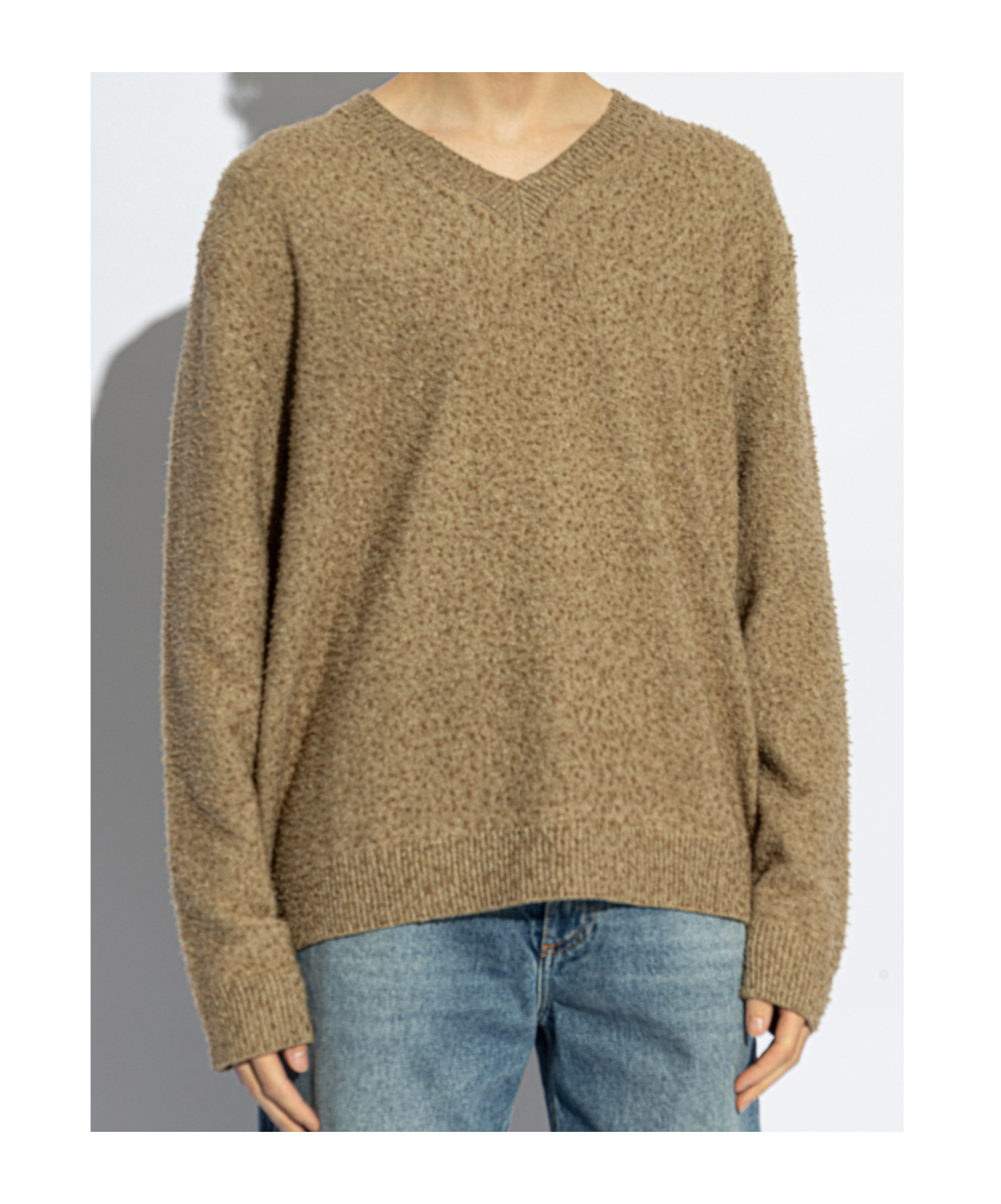 Maison Margiela Long-sleeved Sweater In Brown