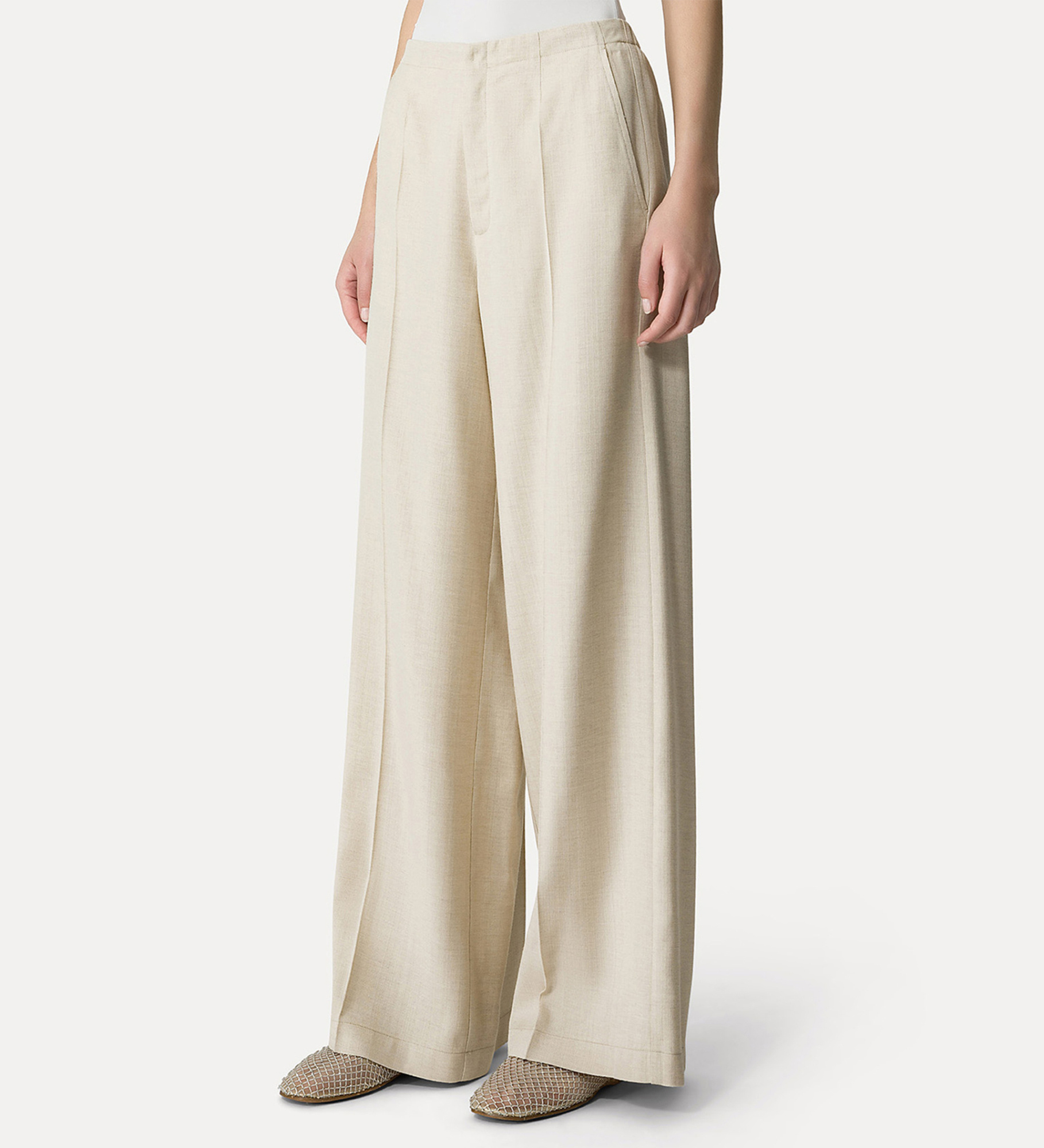 Shop Forte Forte Soft Pleated Trousers In Nude
