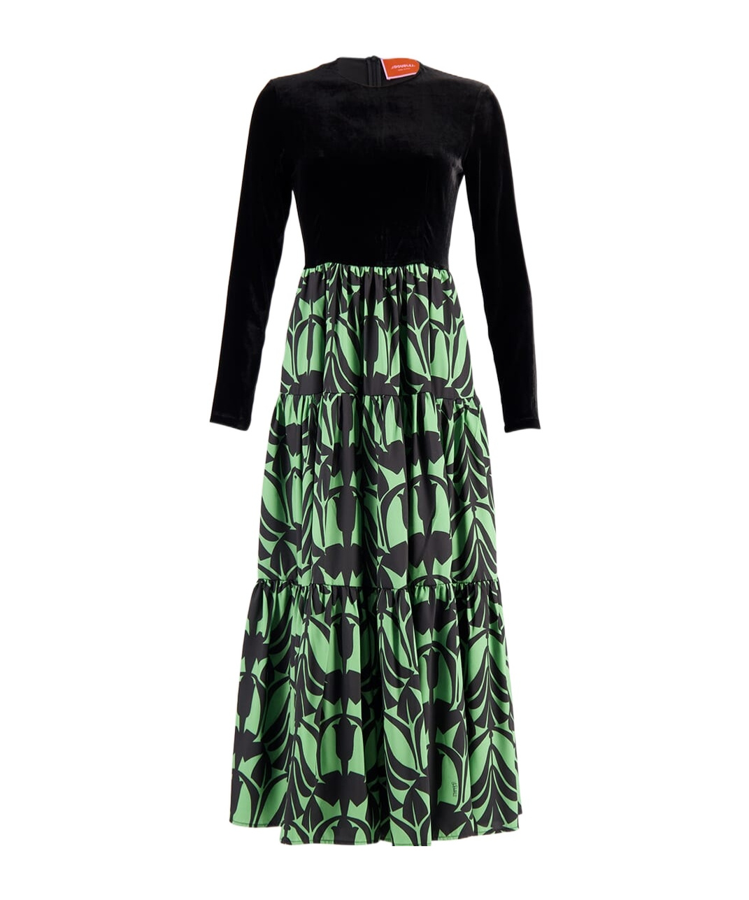 La Doublej Papyrus-print Maxi Dress In Black