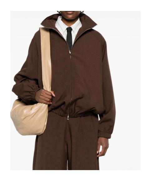 The Frankie Shop Zippered Casual Jacket In Brown