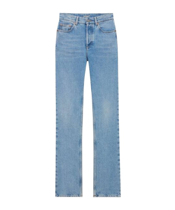 Saint Laurent 90s Bahama Blue Slim-fit Jeans In Multi