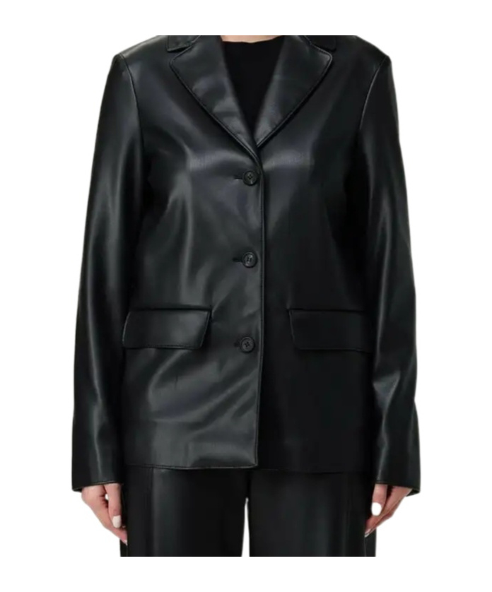 Max Mara Long-sleeved Button-up Jacket In Black