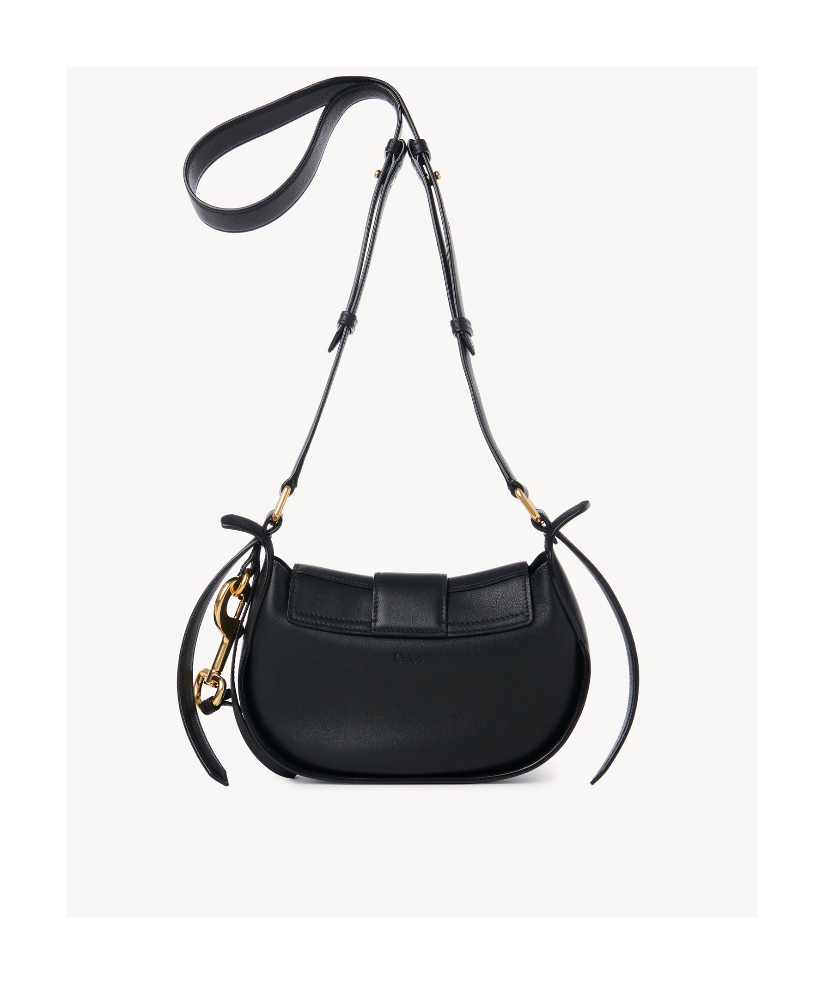 Chloé Ride Flap Shoulder Bag In Smooth Calfskin In Black