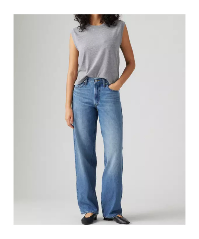 Levi's Baggy Dad Linen Denim Jeans In Blue