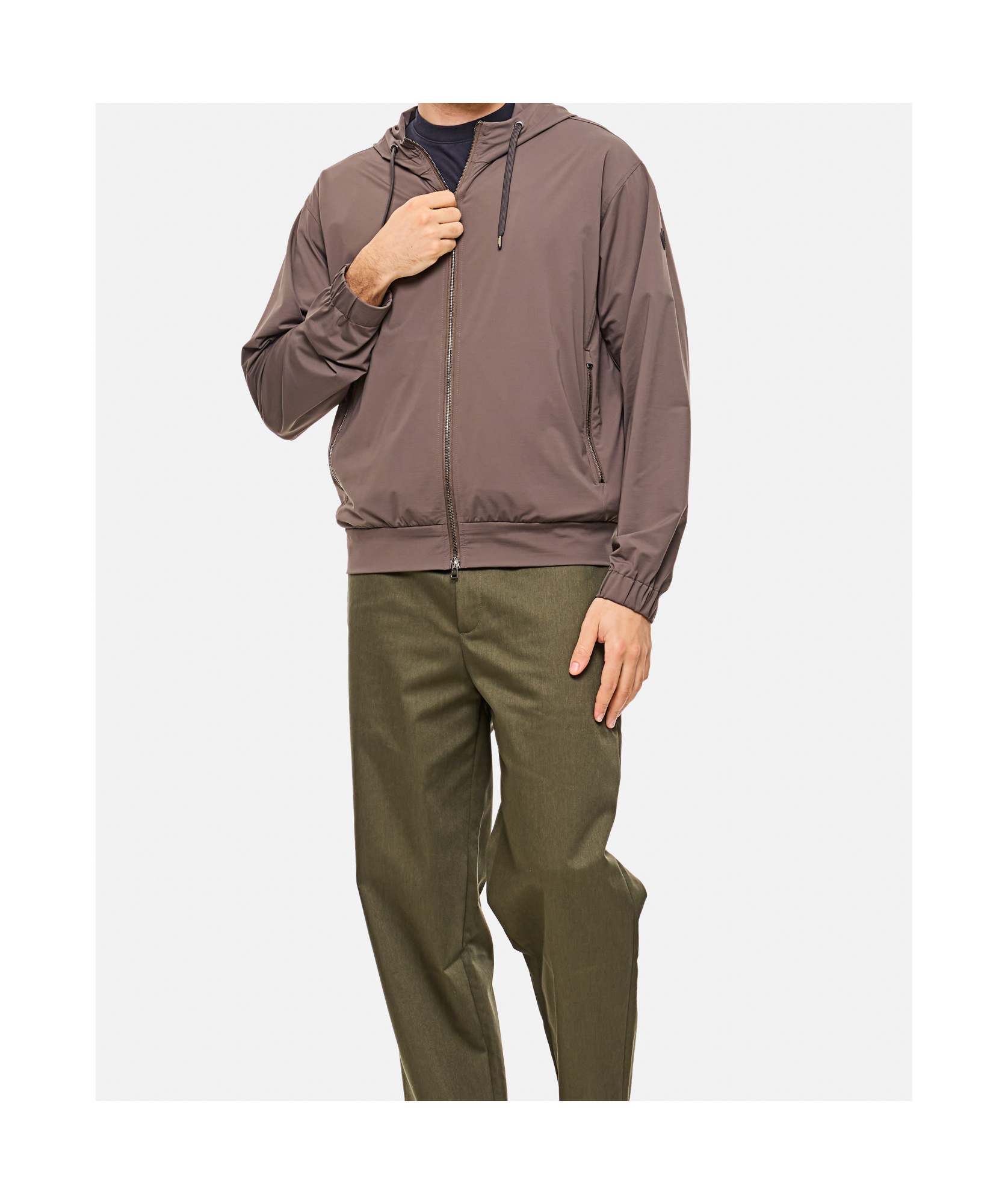 Herno Hooded Sweatshirt With Zip In Gray
