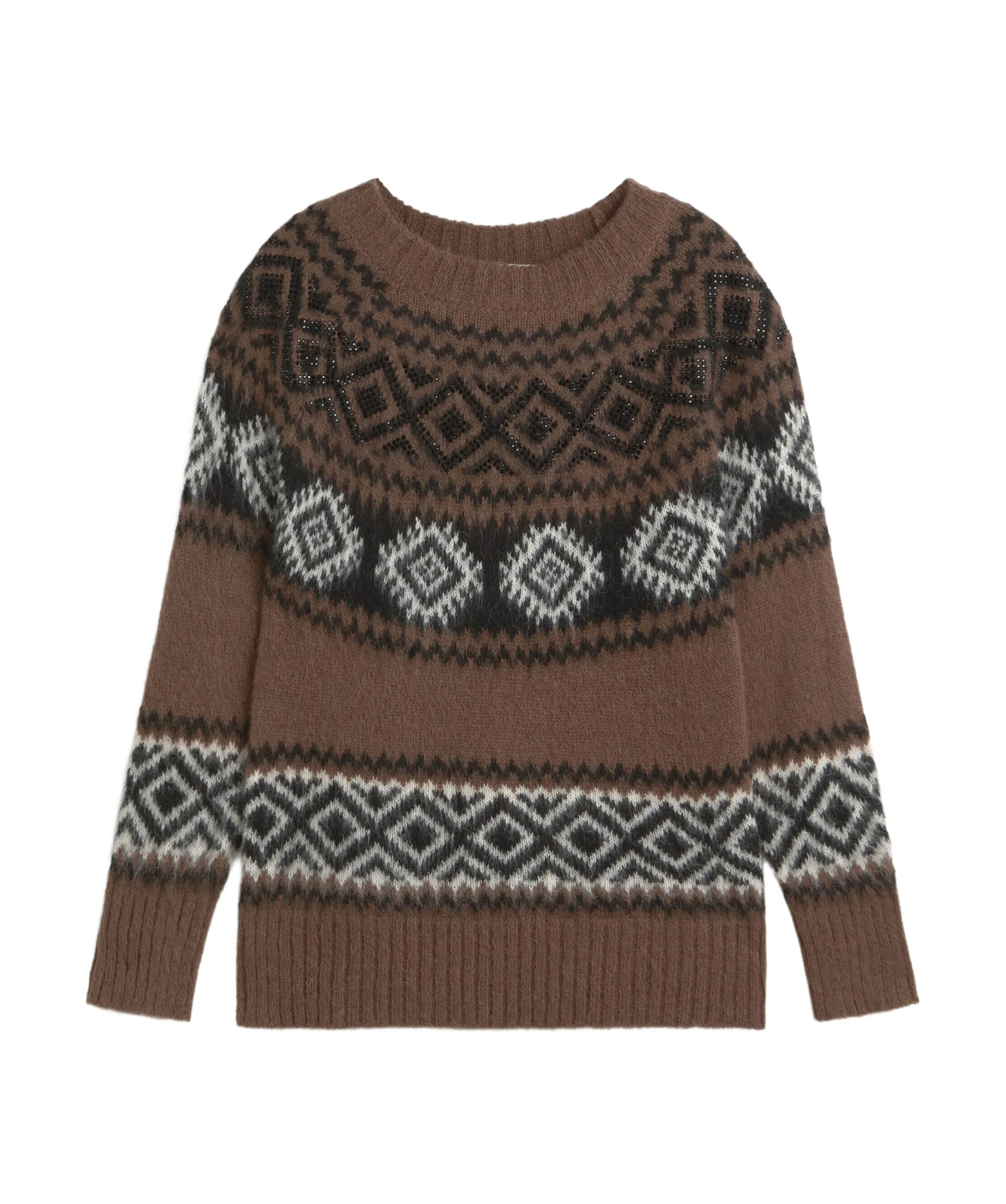 Ermanno Firenze Geometric-pattern Sweater In Blue