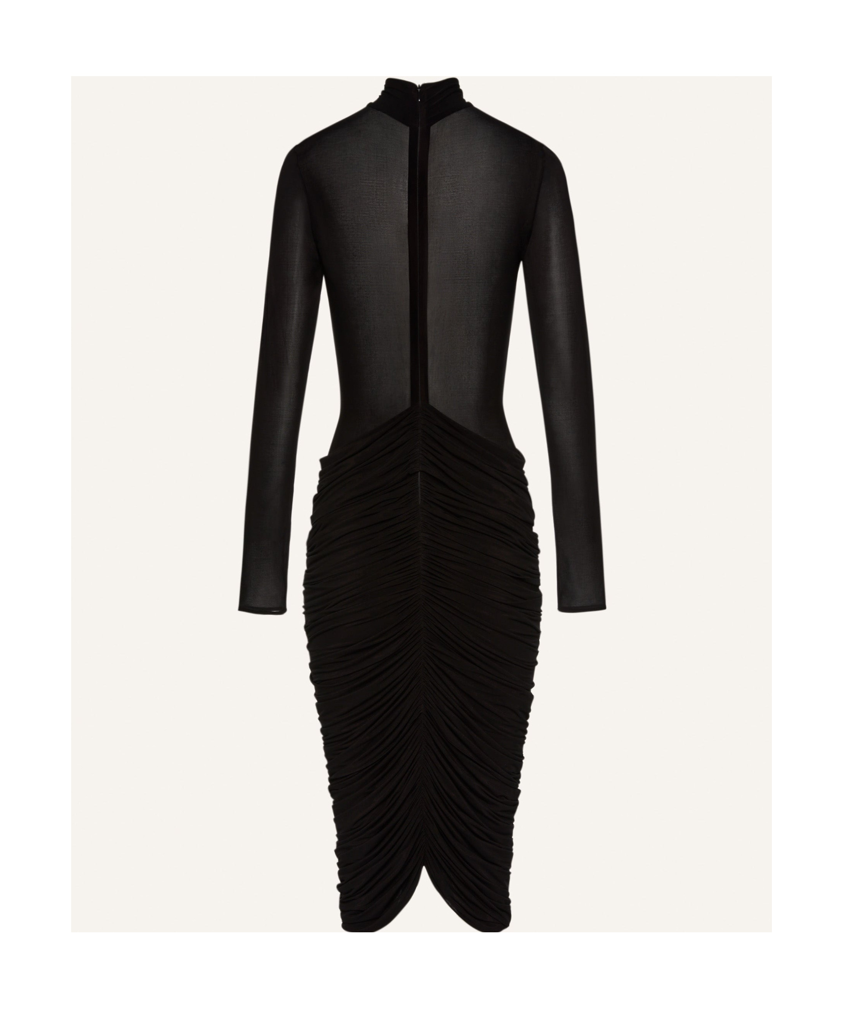 Magda Butrym Sheer Floral Embellished Asymmetrical Hem Dress In Black