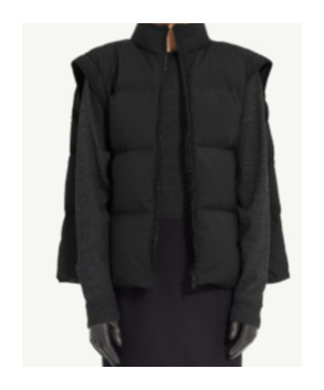 Mm6 Maison Margiela Short Puffer Jacket High Collar In Black