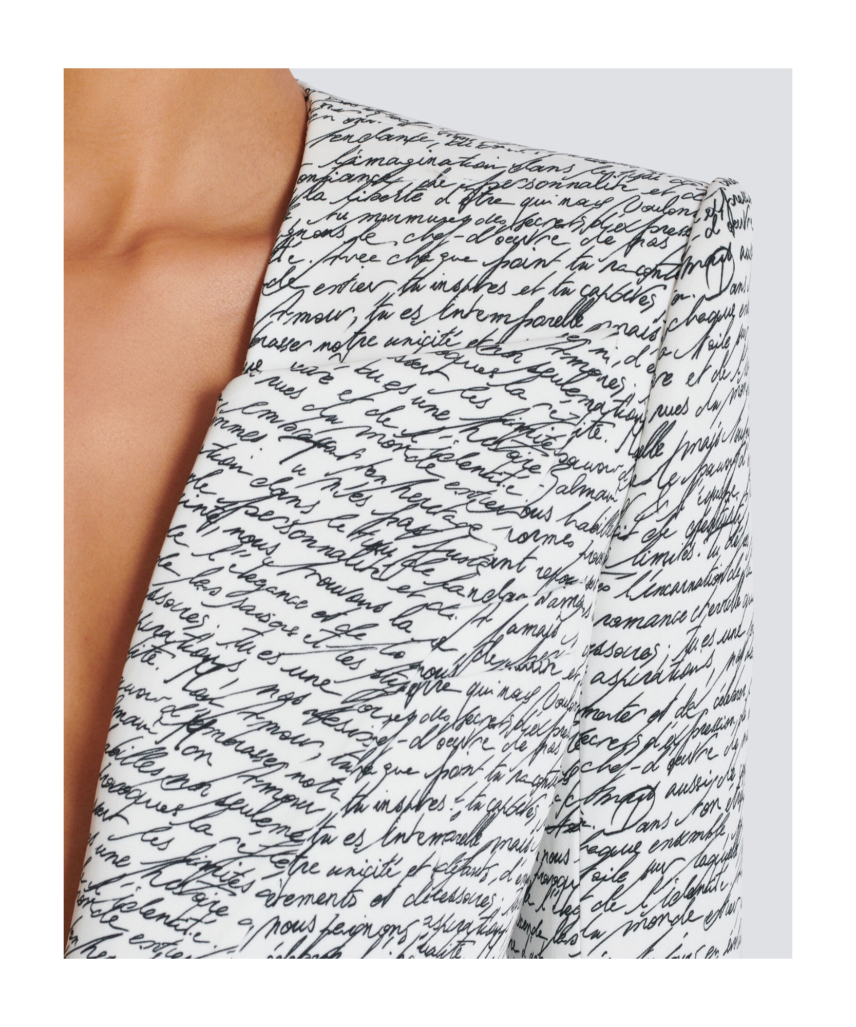 Shop Balmain 1-button Jacket With 'love Letter' Print In White