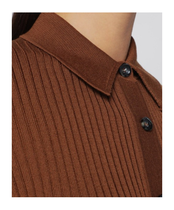 Roberto Collina Button Long-sleeved Sweater In Brown