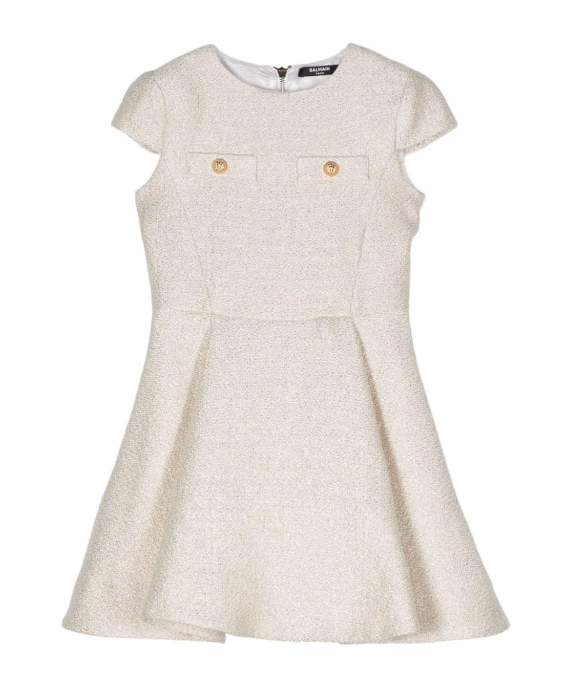 Balmain Metallic Mini Dress In White