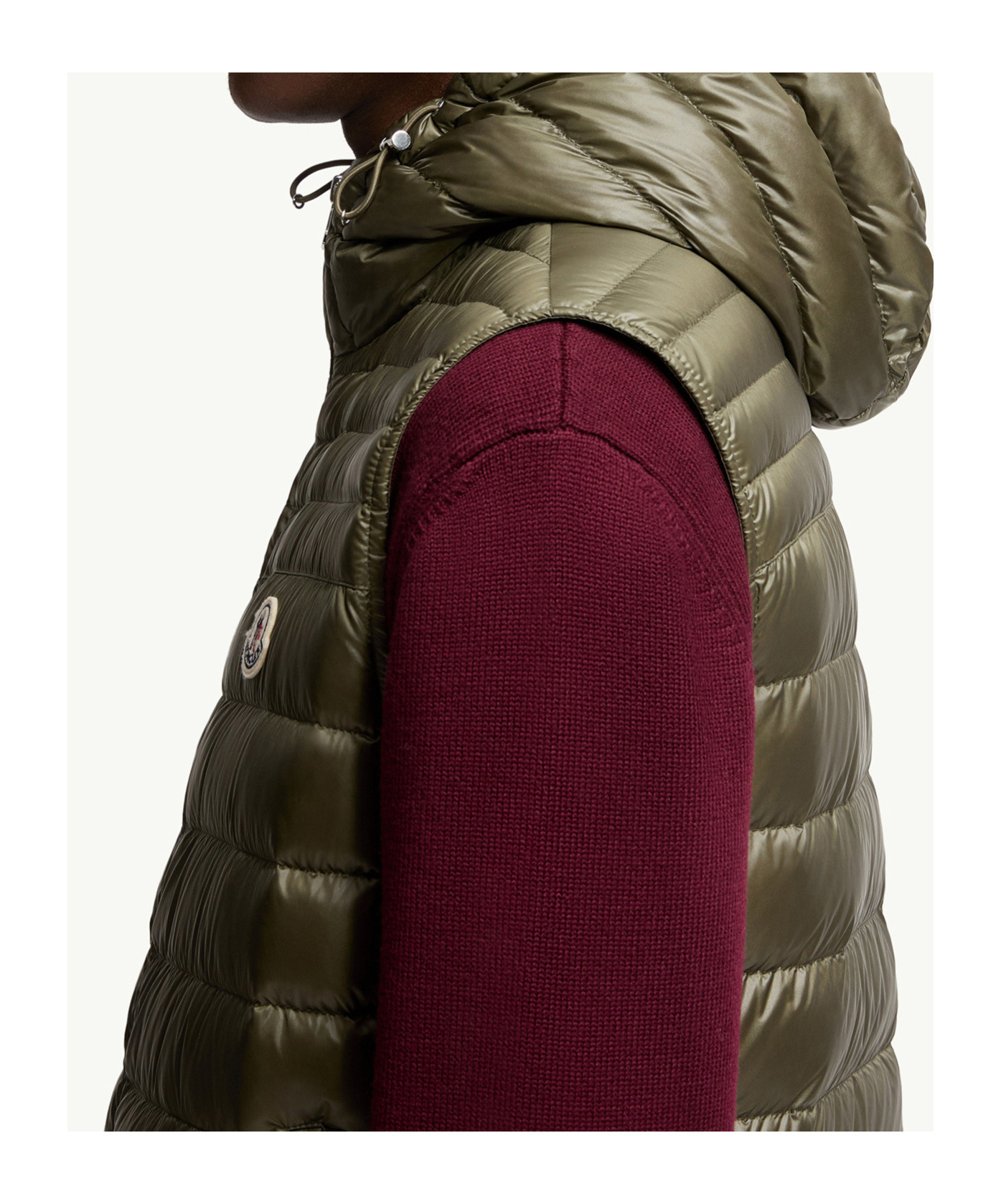 Moncler Mens Olive Orant Padded Nylon-down Gilet In Green