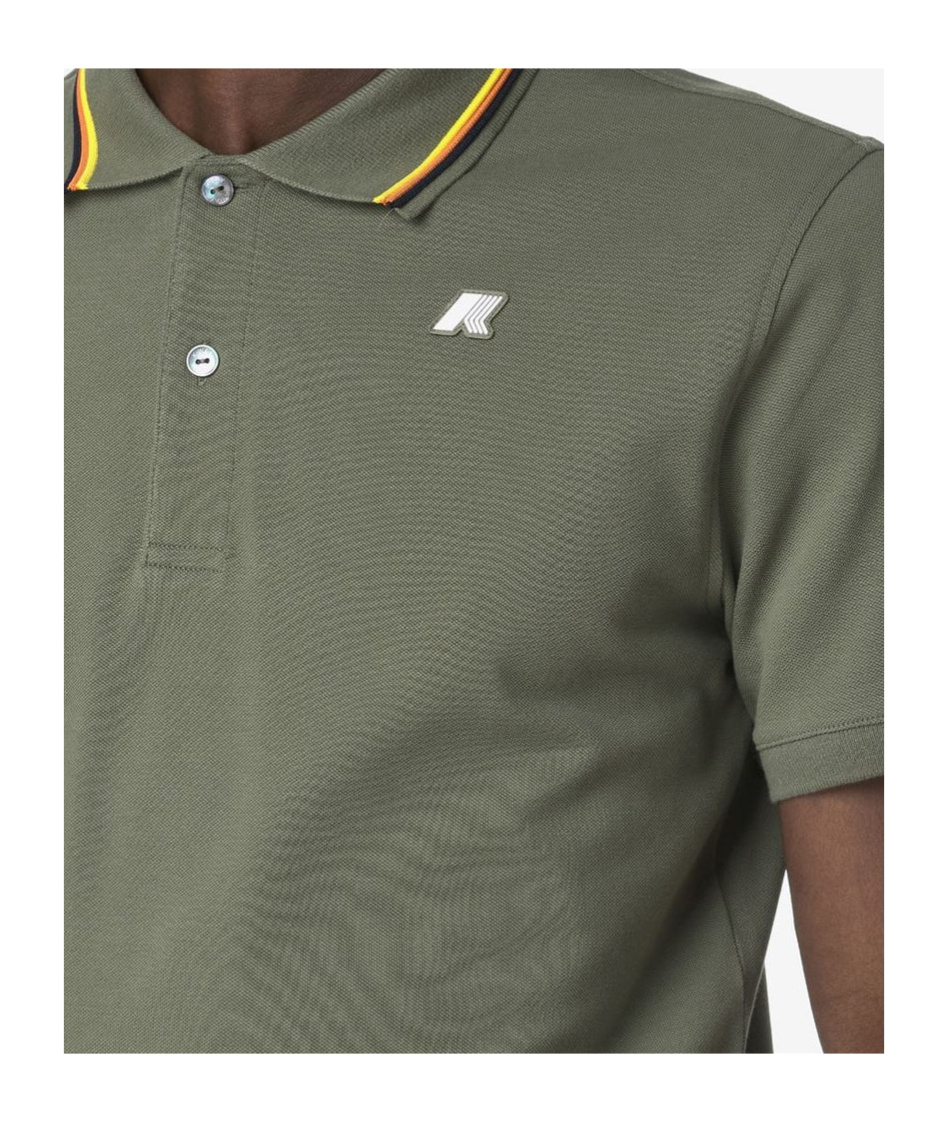 K-way Short Sleeve Button Polo Shirt In Green