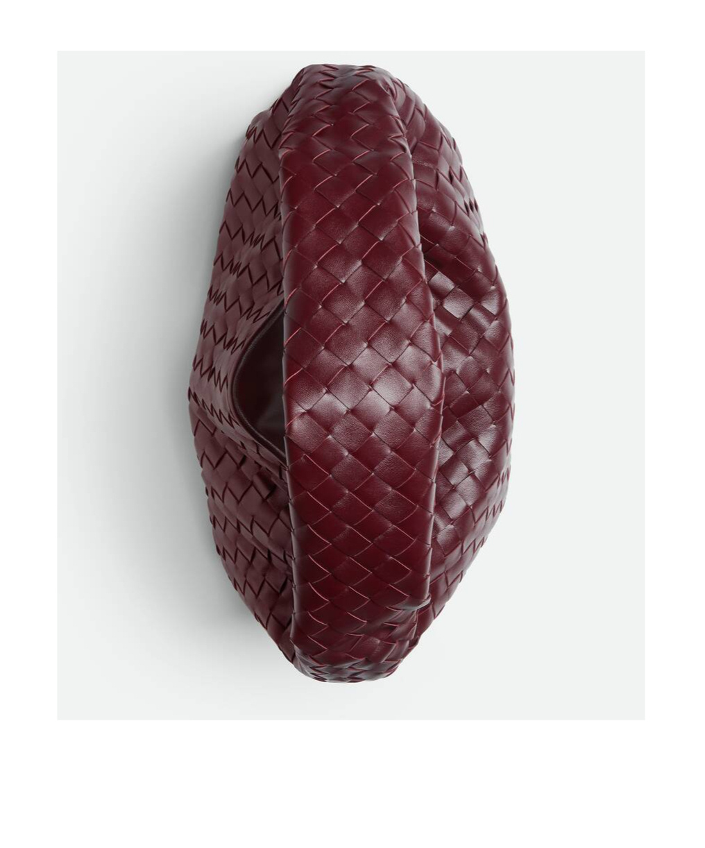 Bottega Veneta Leather Shoulder Bag With Intrecciato Motif In Red