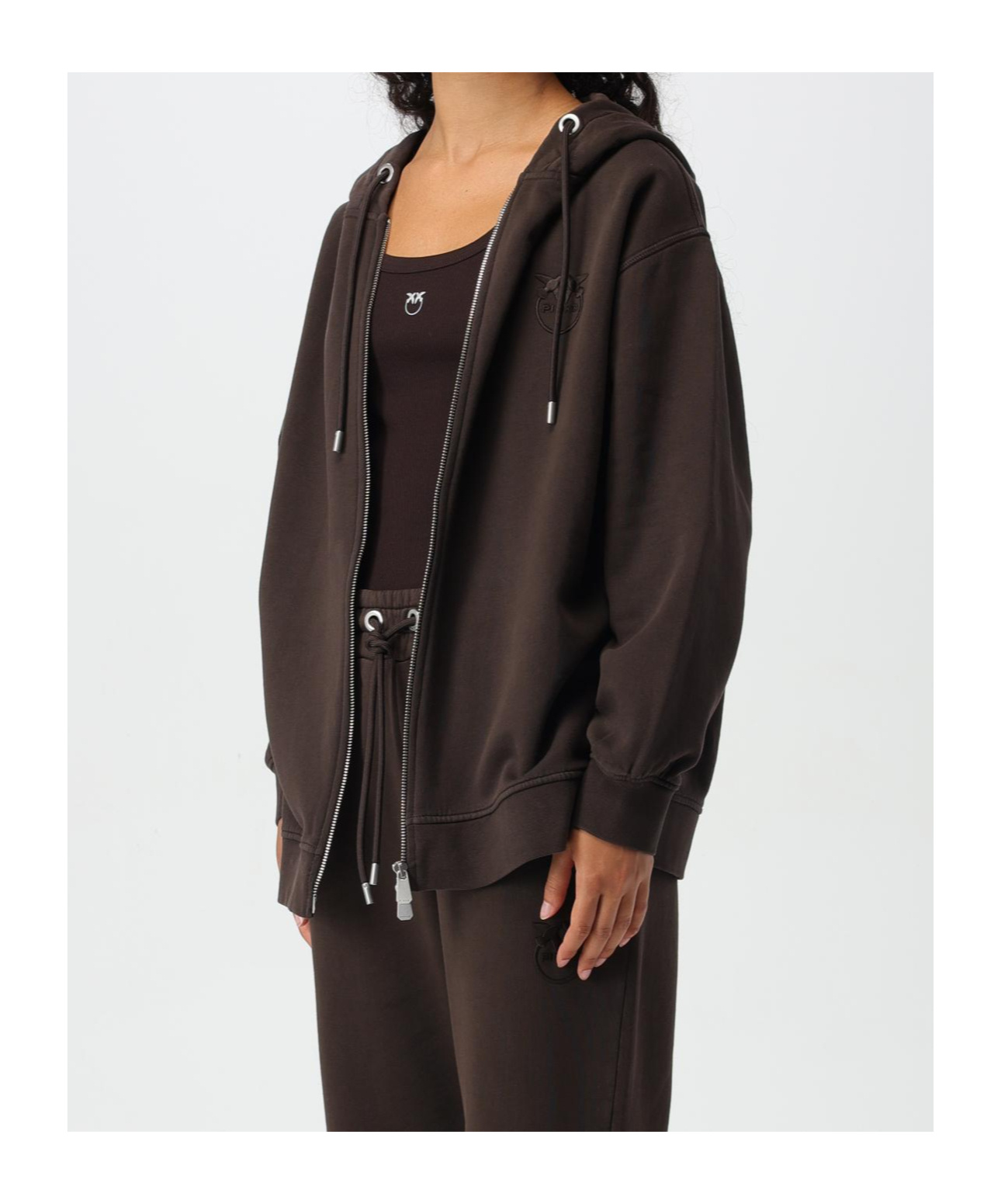 Pinko Sweatshirt Woman Color Brown In Black