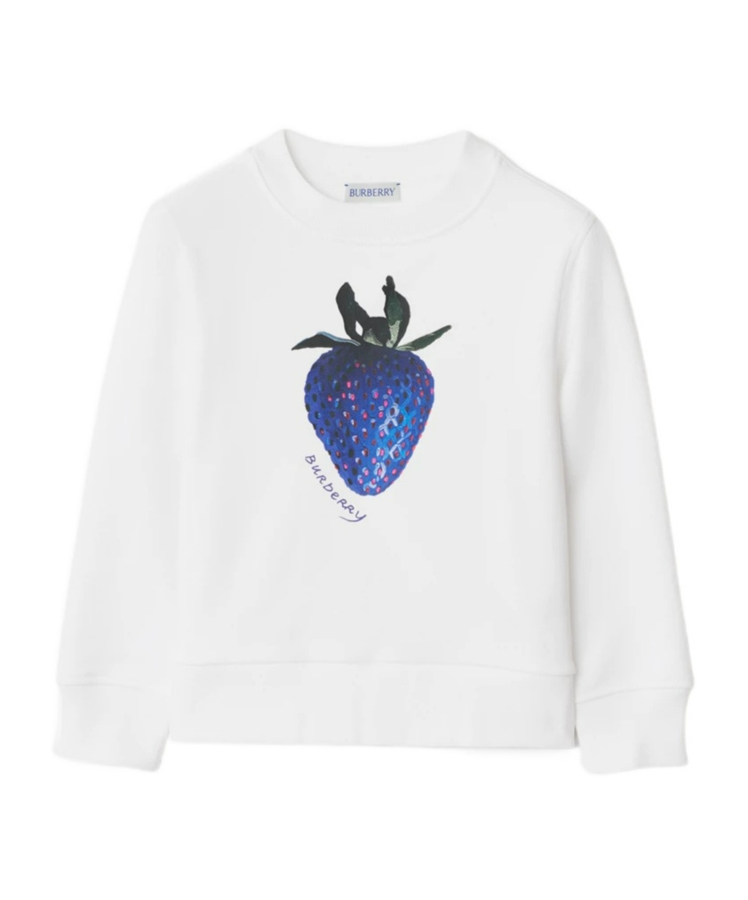 Burberry Baby Printed Cotton Jersey Sweatshirt In White