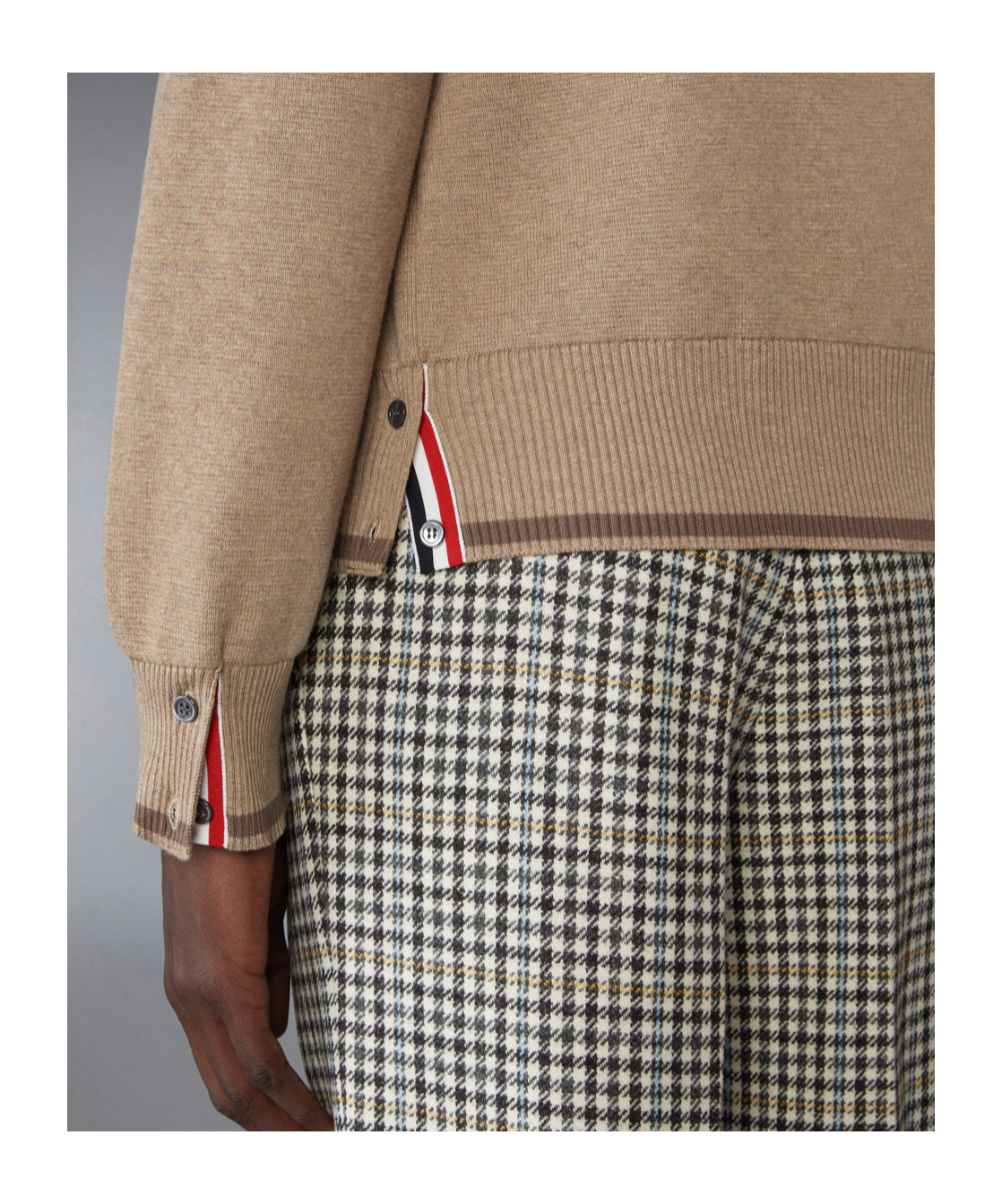 Thom Browne Milano Stitch Cotton Crewneck Sweater In Brown