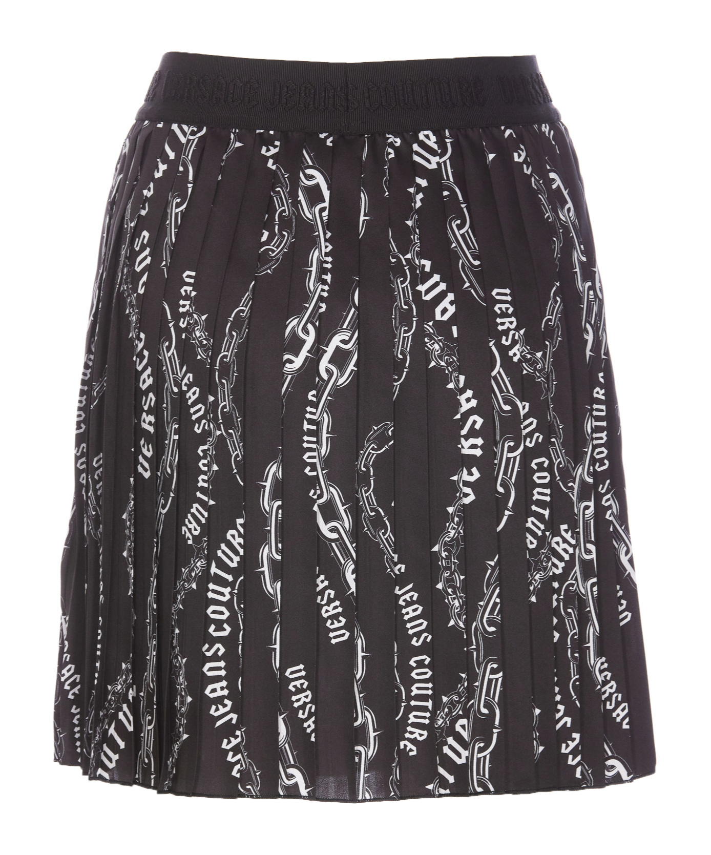 Shop Versace Jeans Logo-chain Mini Skirt In Black