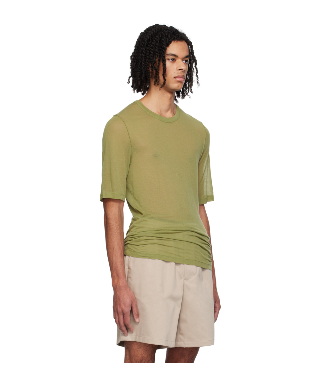 Ami Alexandre Mattiussi T-shirt With Round Neck And Short Sleeves In Green