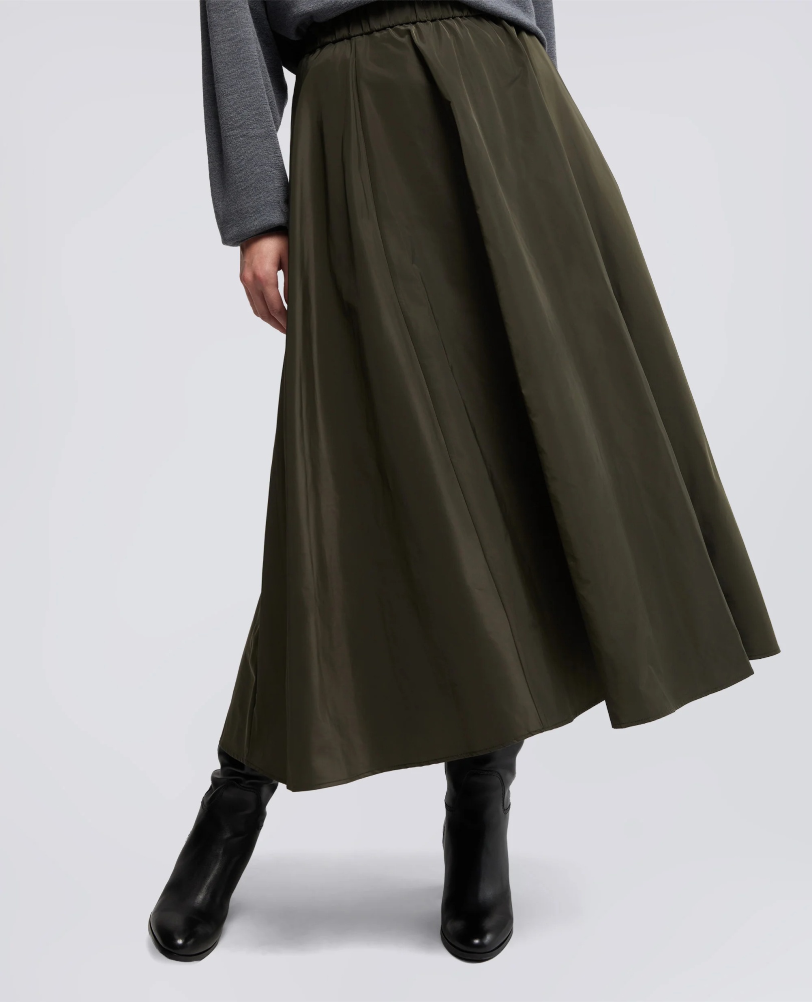Aspesi Elastic-waist Flared Skirt In Green