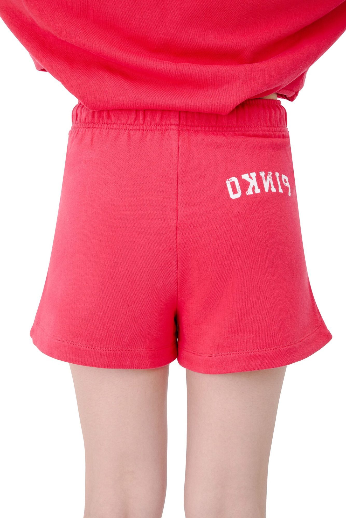 Pinko Elastic Waist Shorts In Red