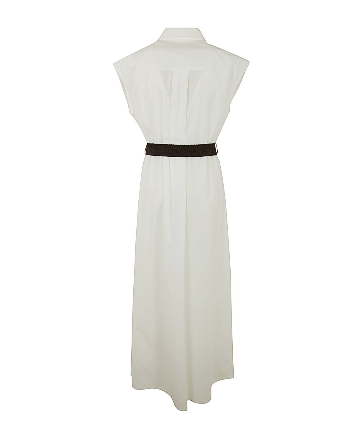 P.a.r.o.s.h Long Chemisier With Sequined Plastron In White