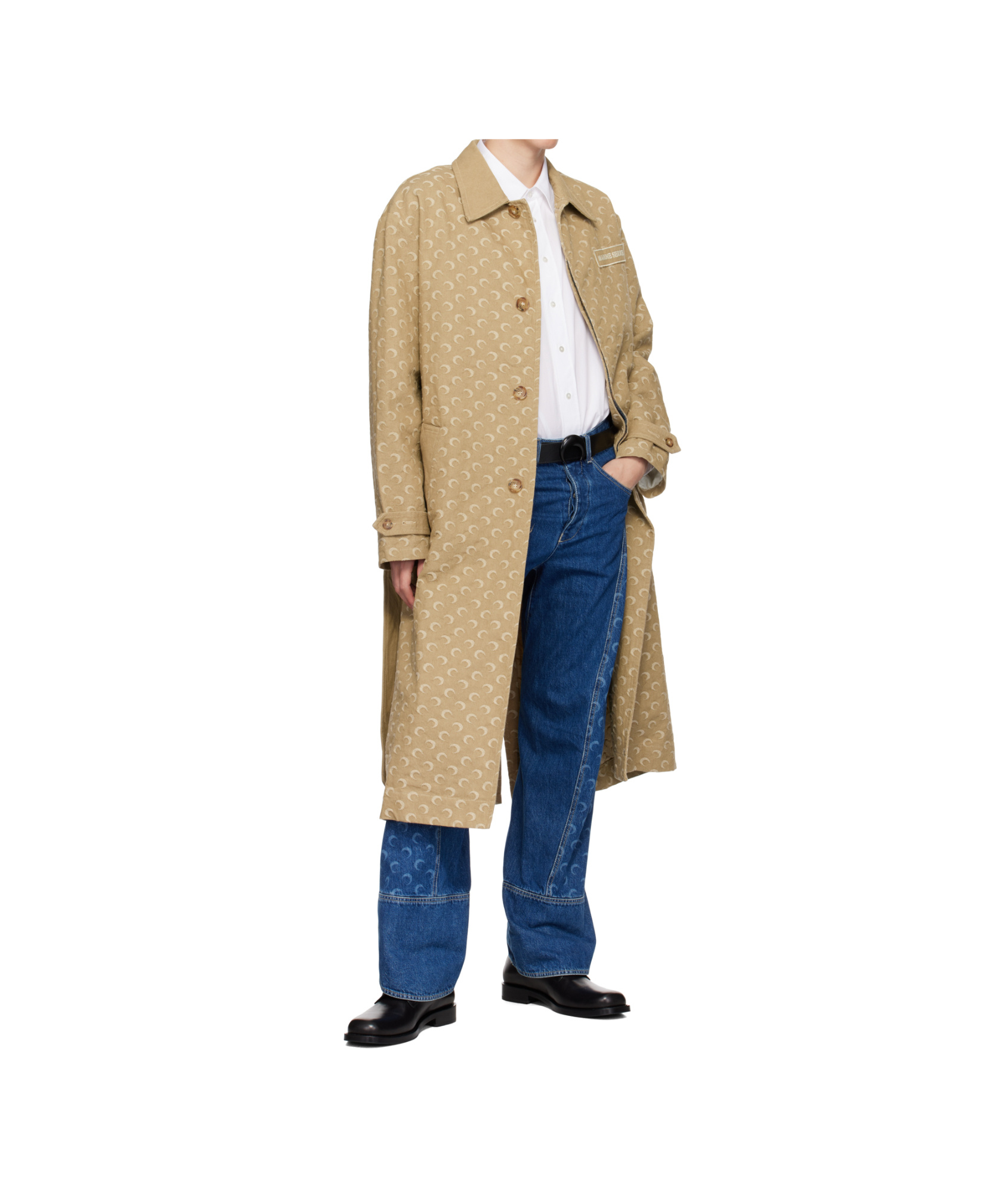 Marine Serre Moonogram-pattern Twill Coat