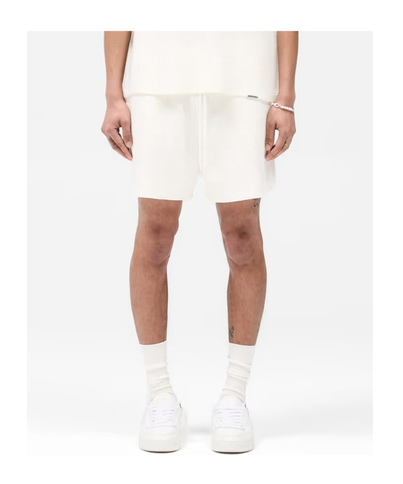 Represent Waffle Shorts In White