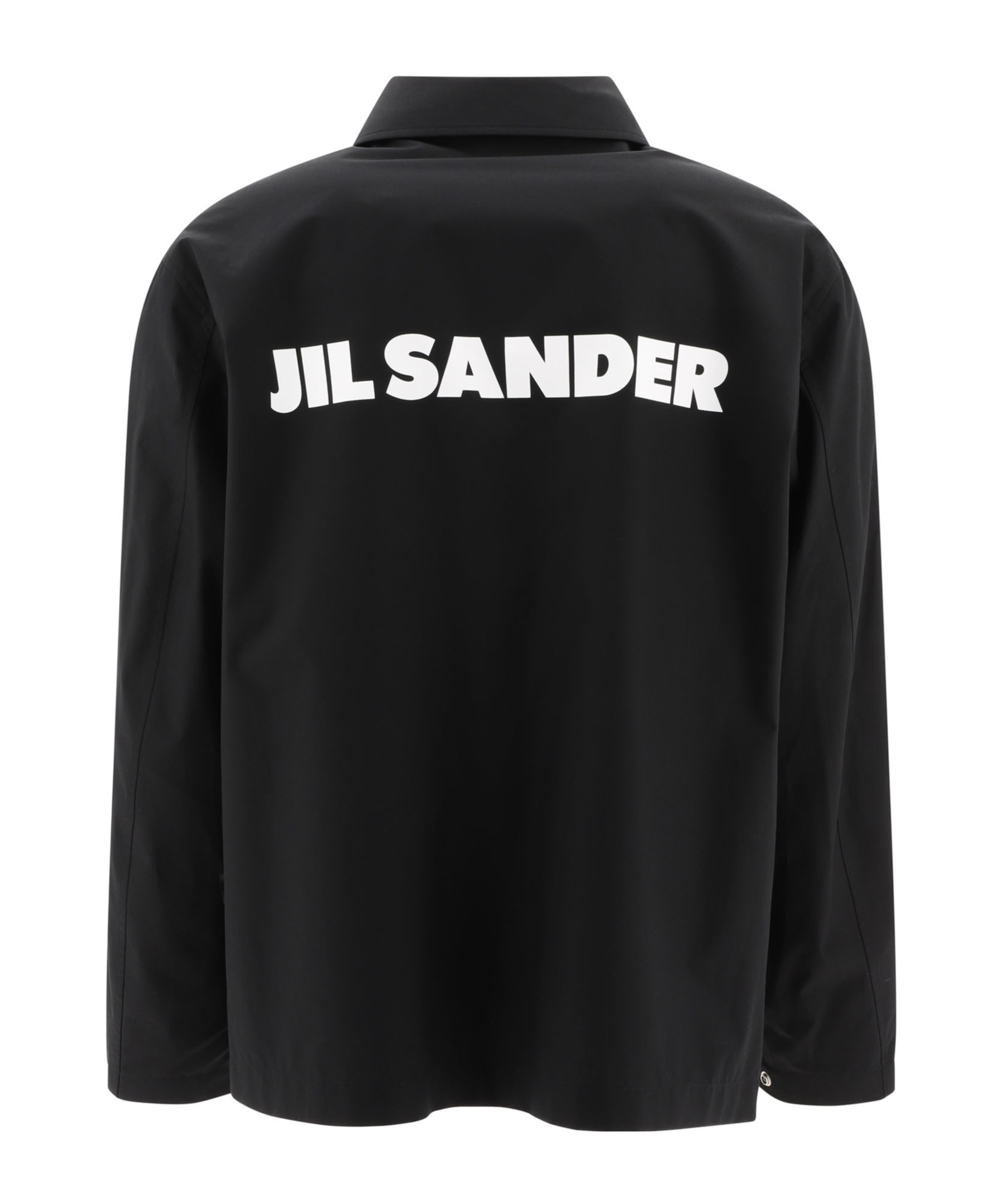 Jil Sander Black Shirt-jacket With Logo In Black