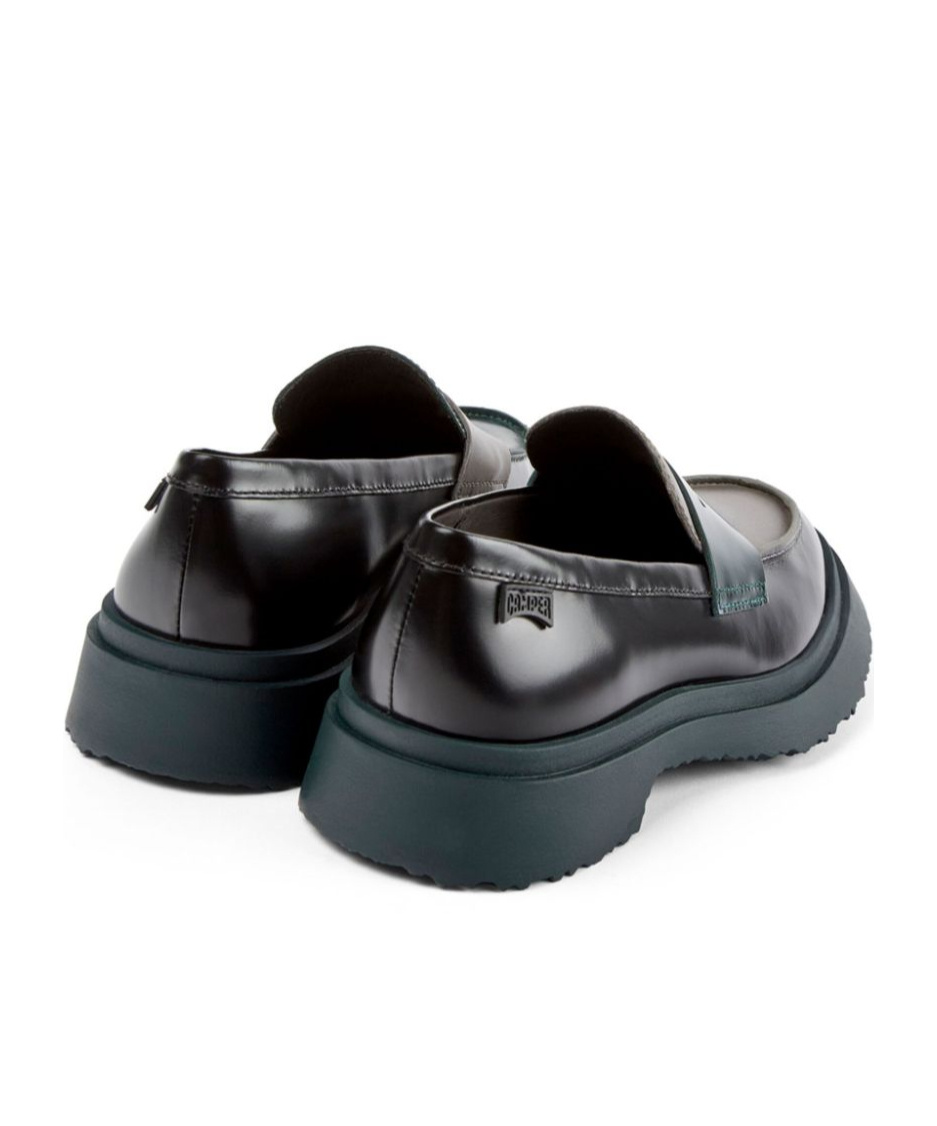 Camper Round Head Loafer Shoes In Black
