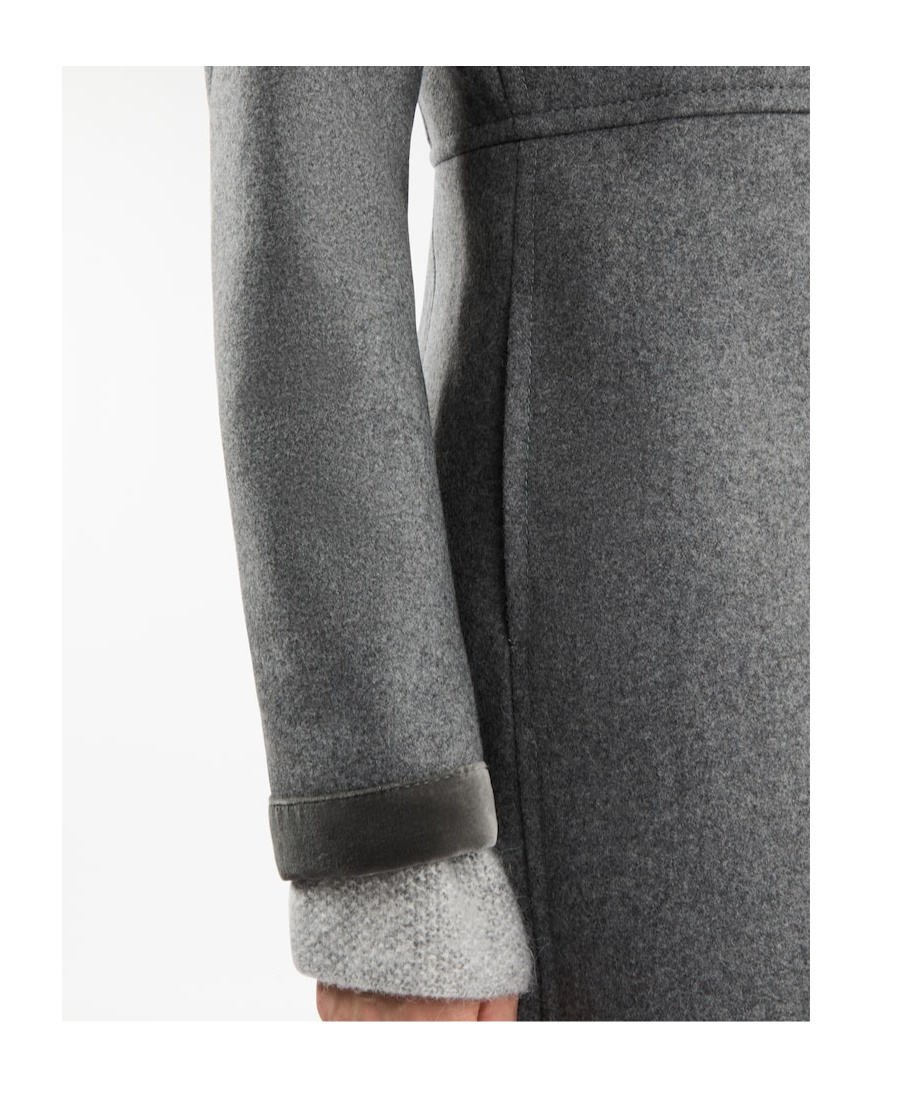 Fay Long Wool Coat With High Collar In Gray