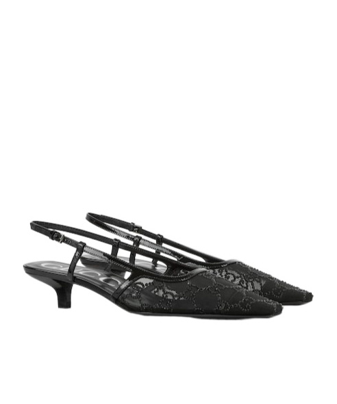 Gucci Women Pumps Slingback With Crystals In Black
