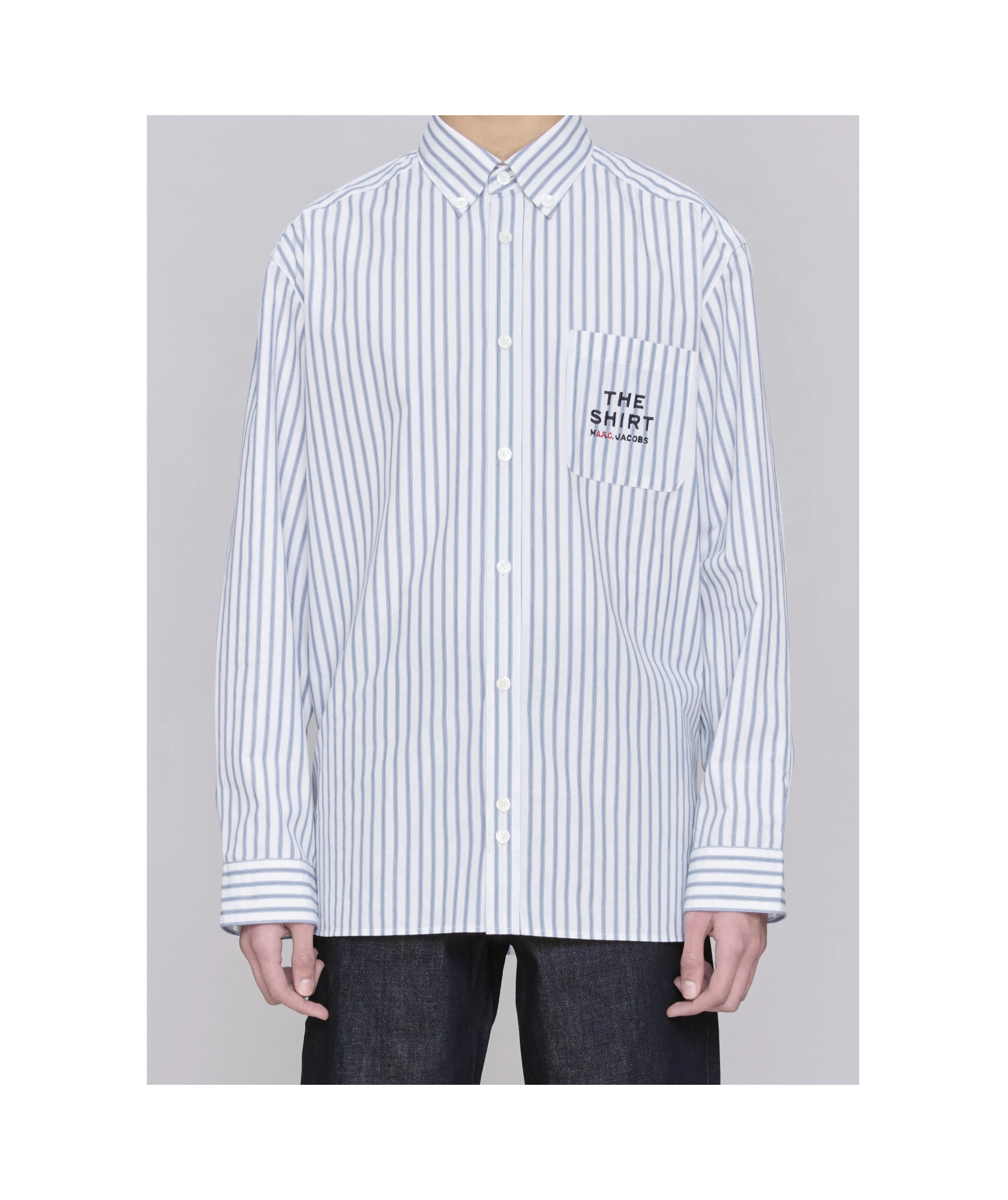 Apc A.p.c. Embroidered Oxford A.p.c. X Marc Jacobs Oversize Shirt In White